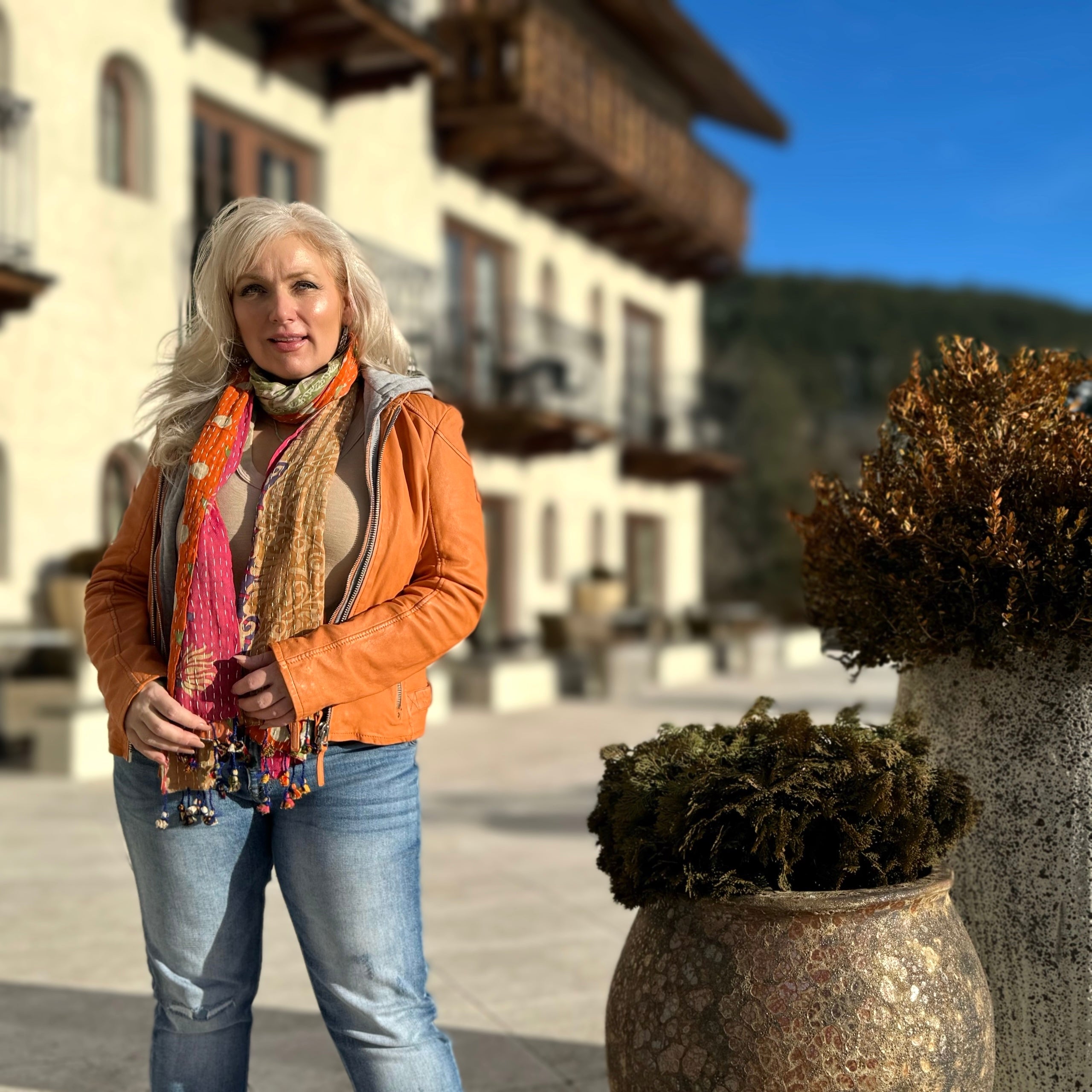 Finja Leather Jacket Apricot