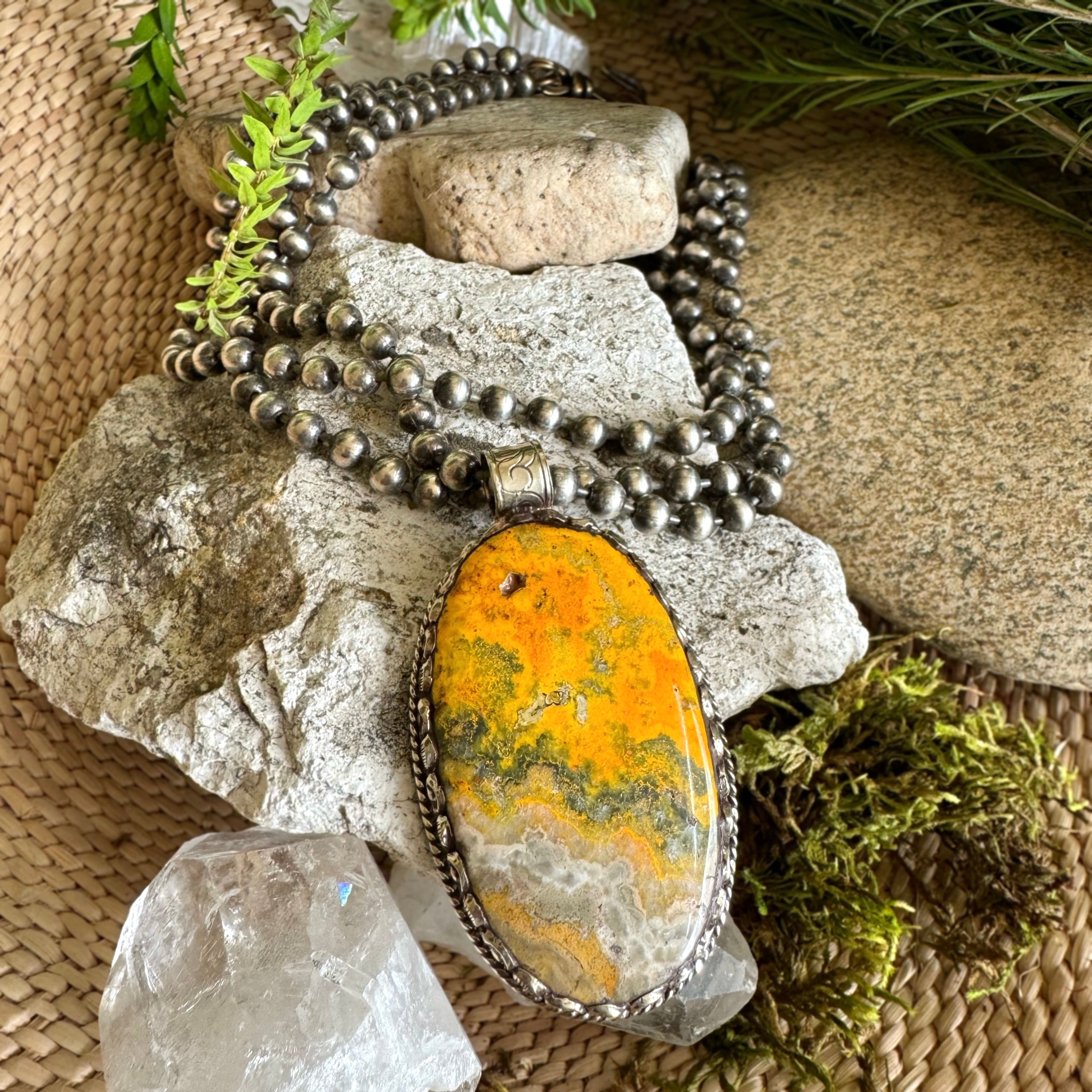 Triple Strand Bumblebee Jasper Necklace
