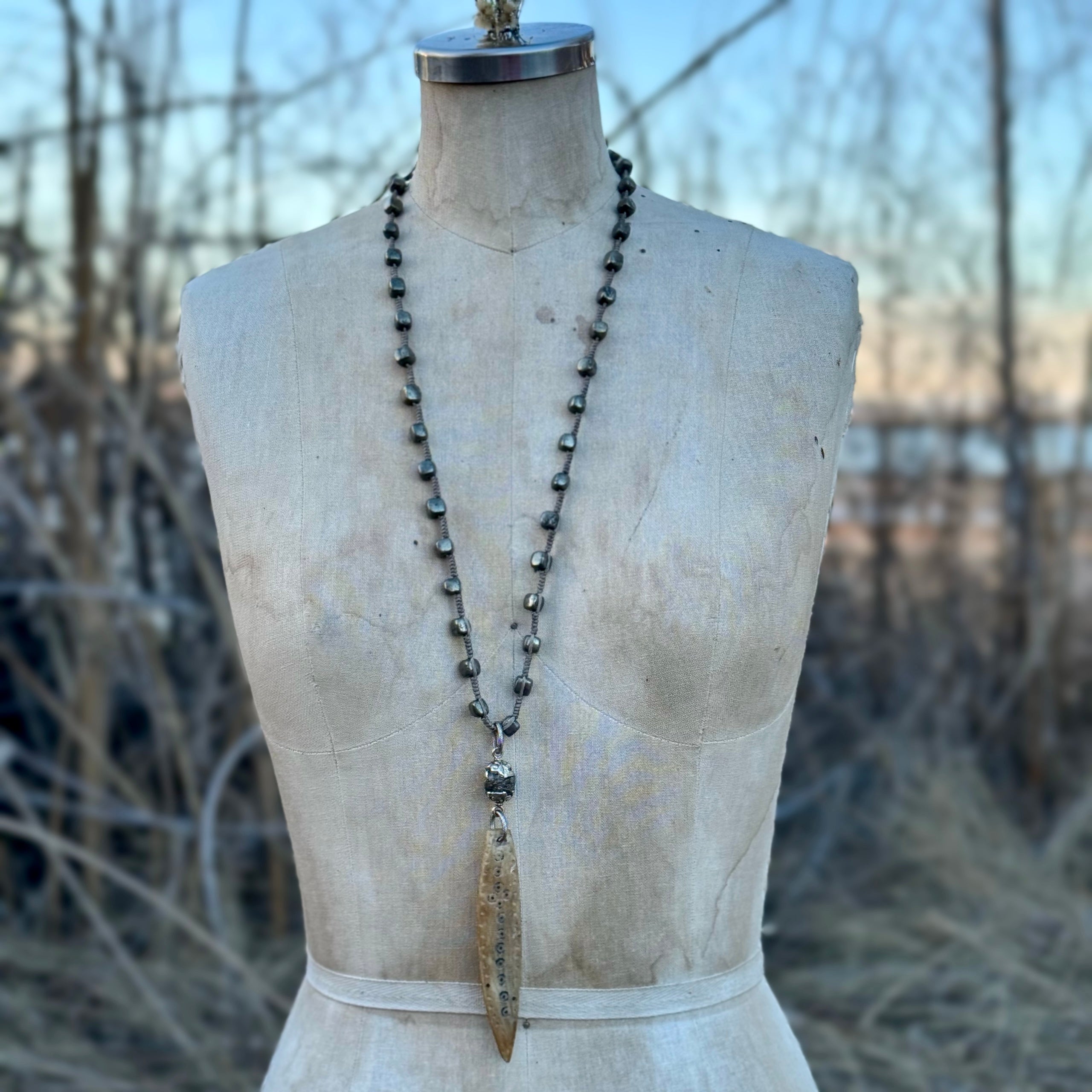 Paula Carvalho Fossilized Shaman Stick Necklace