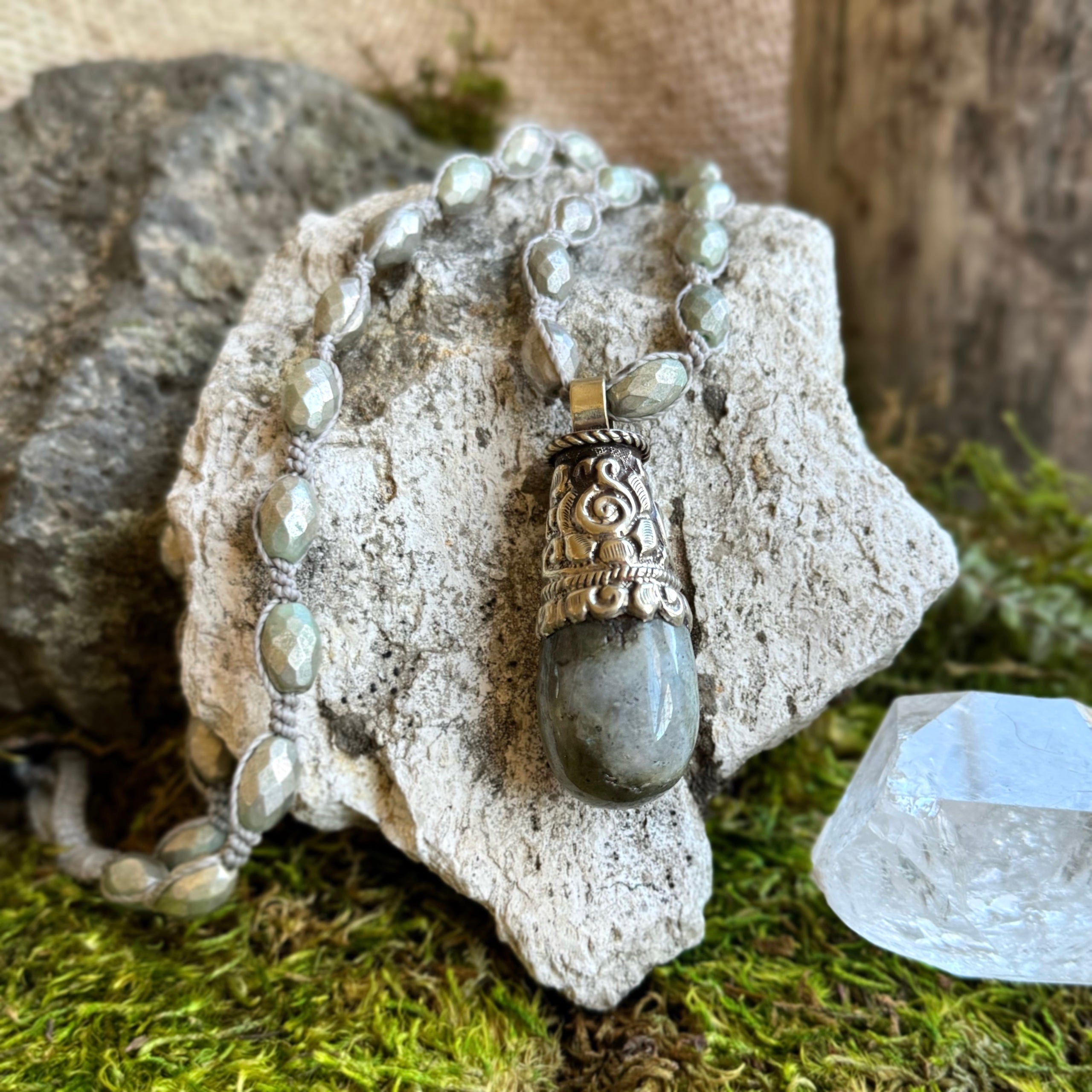 Silver Czech Glass Necklace by zoWEE Jewels