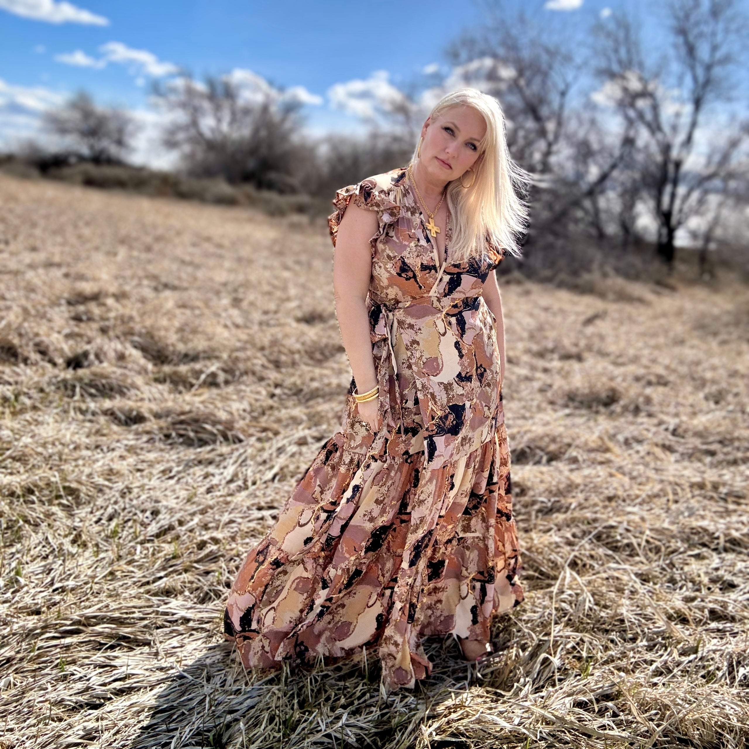 Mosaic Kimono Wrap Dress