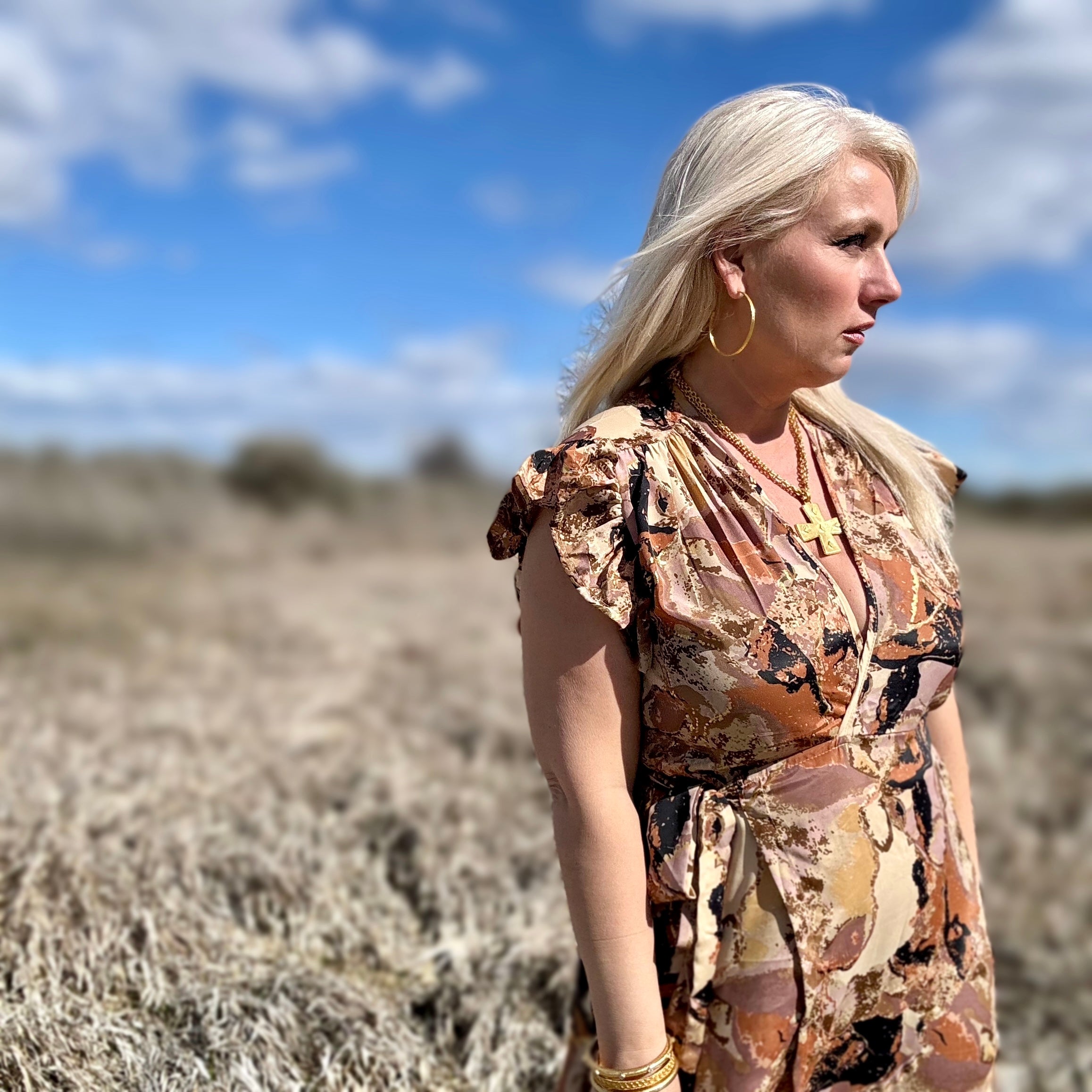 Mosaic Kimono Wrap Dress