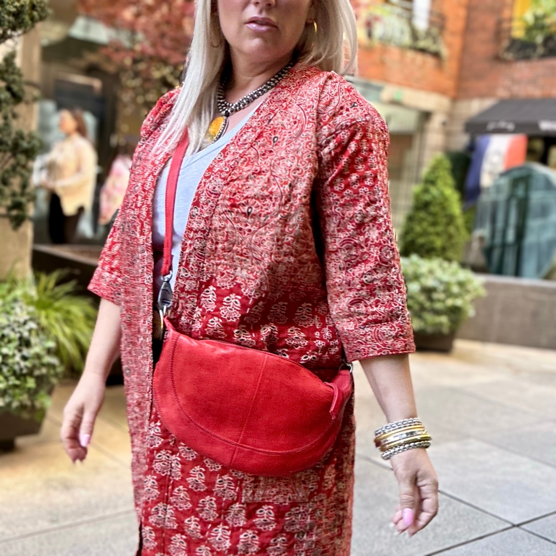 Crosby Sling Leather Crossbody Bag (Red)