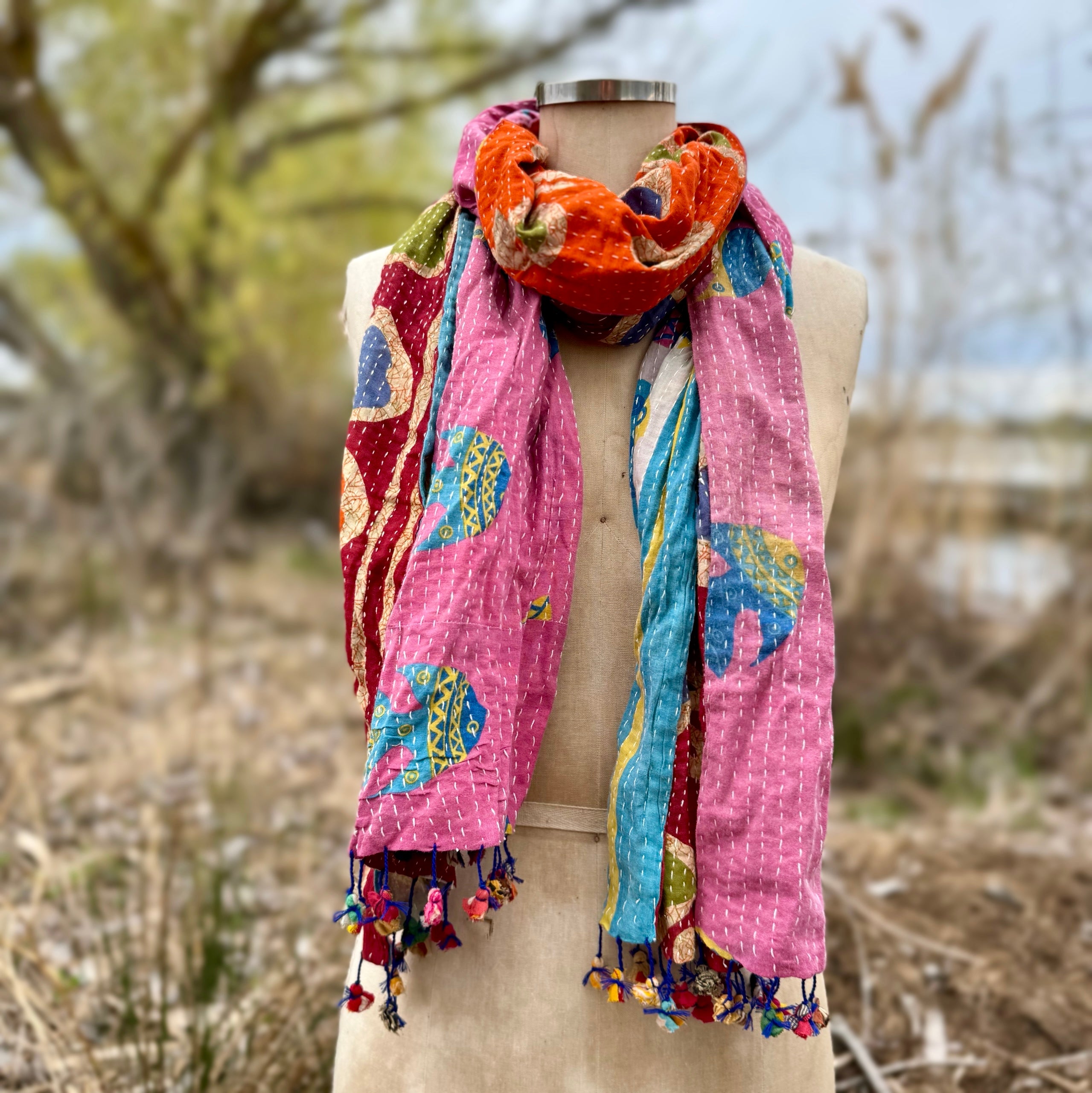 Vintage Kantha Scarf #34