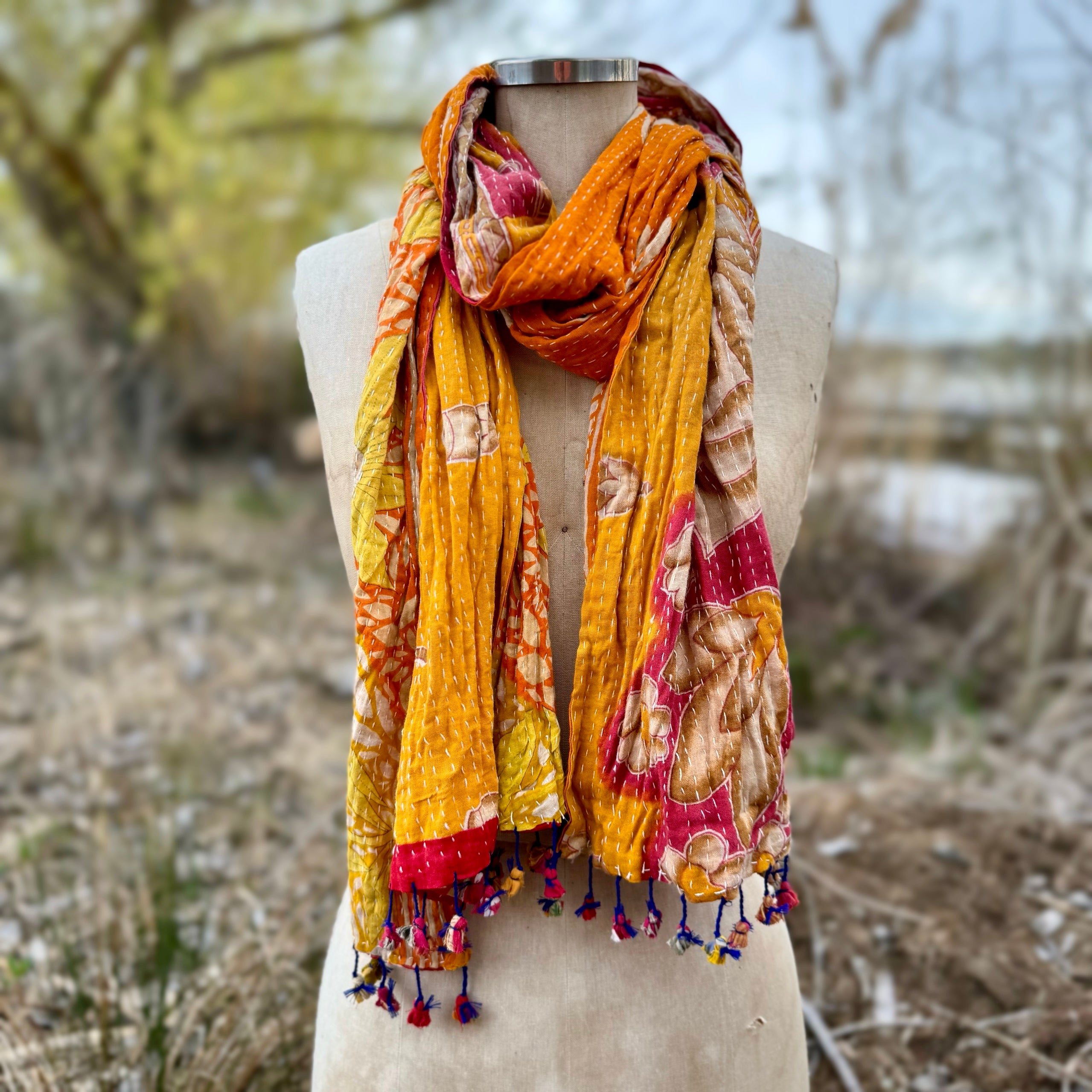 Vintage Kantha Scarf #43