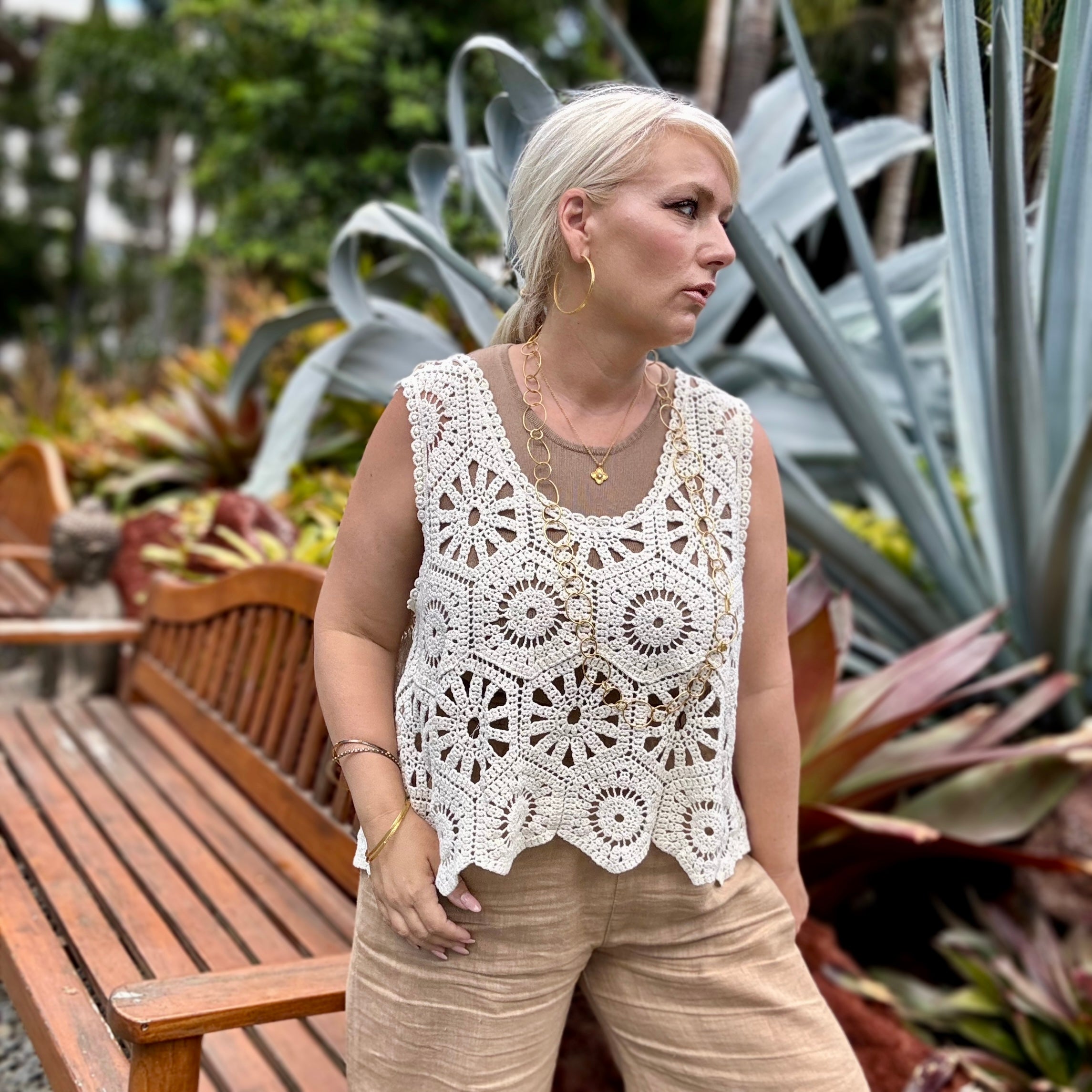 Milla Crochet Tank (Ivory)