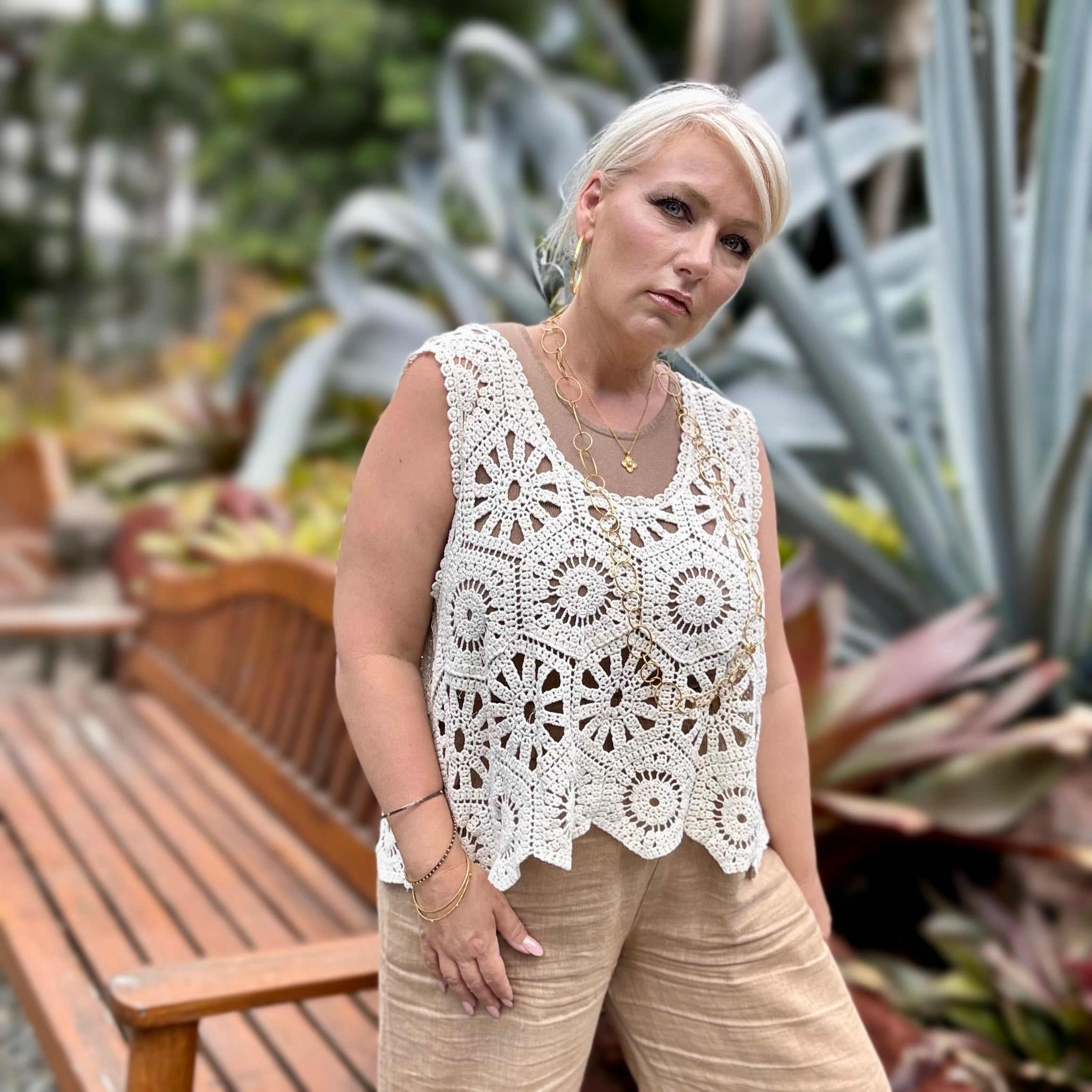 Milla Crochet Tank (Ivory)