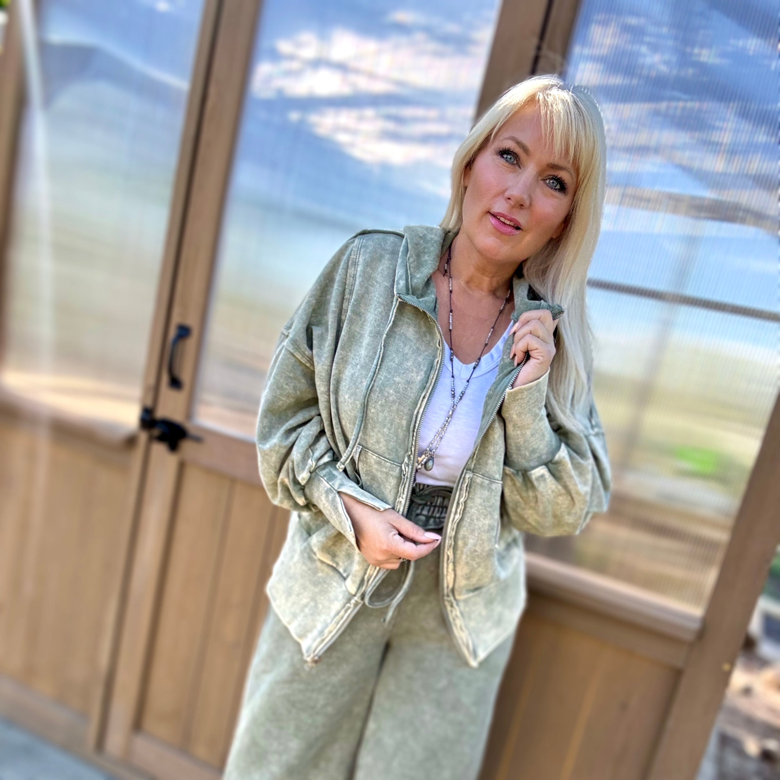 Yours Truly Zip Up (Olive)