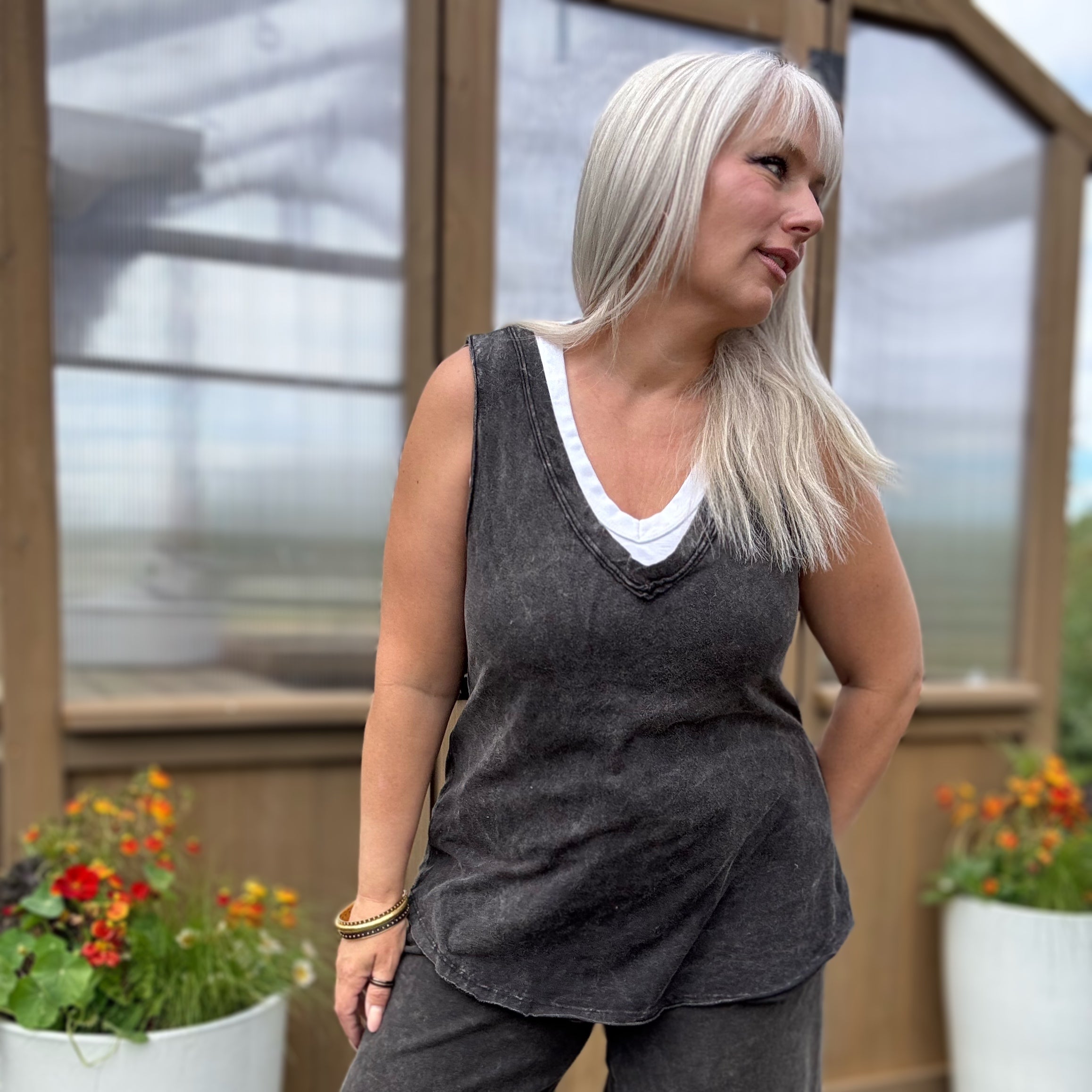 Hot Shot Cotton Tank (Vintage Black)