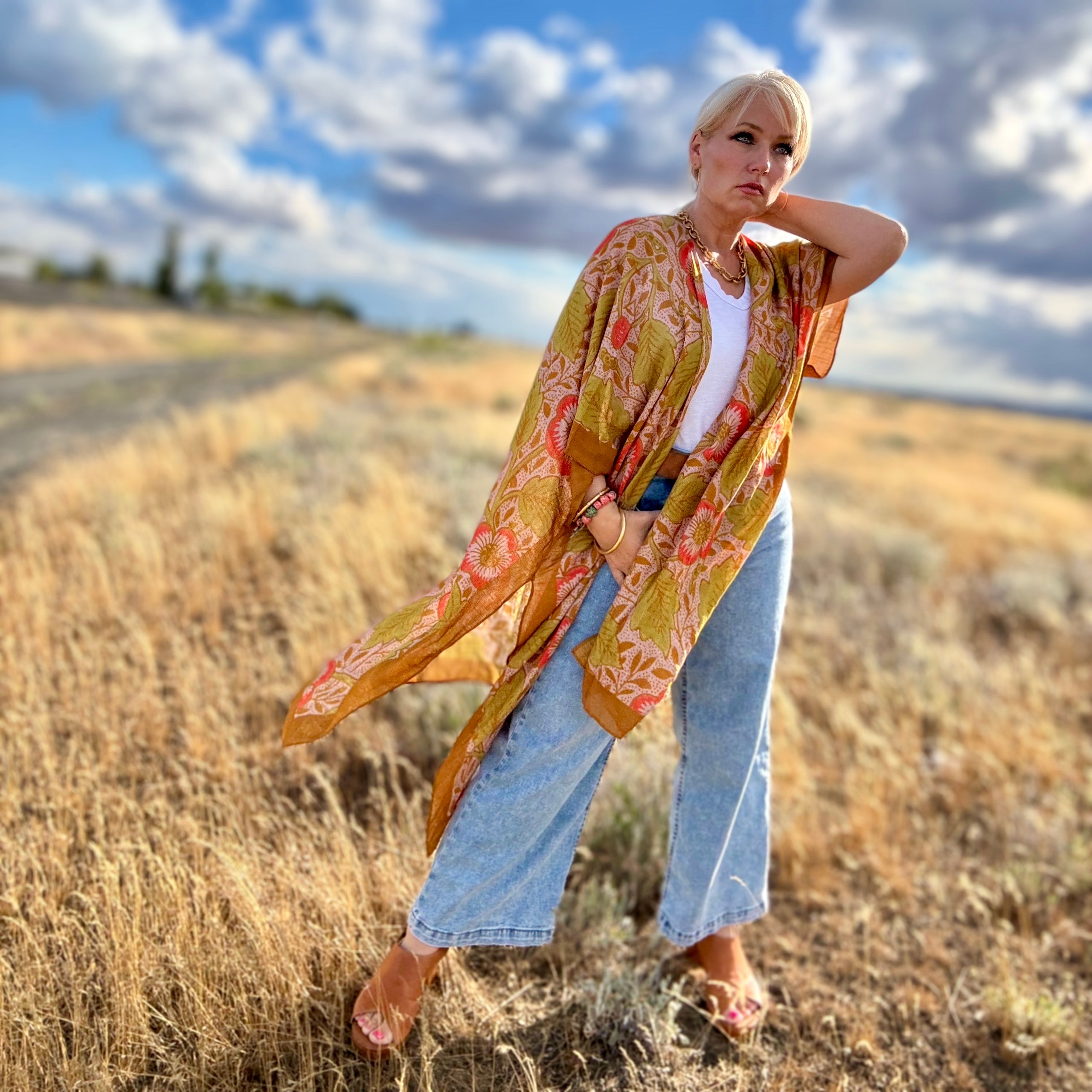 Retro Floral Kimono