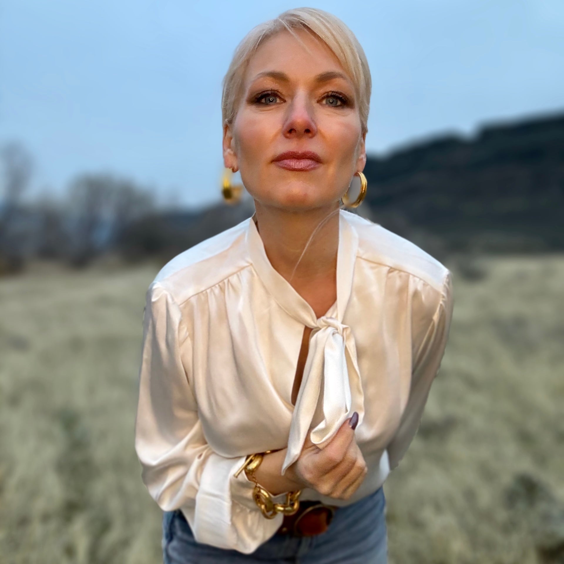 Tied With A Bow Button Up Ivory