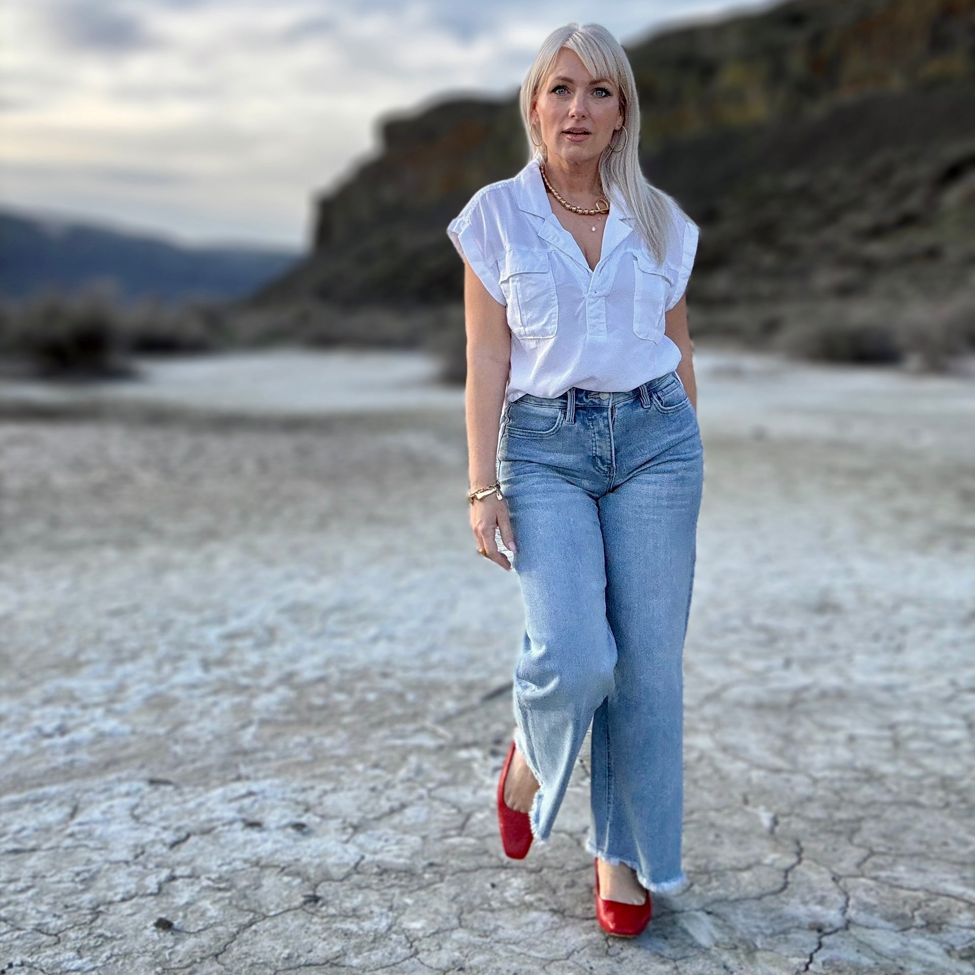 Resilient Tummy Control Wide/Crop Jeans