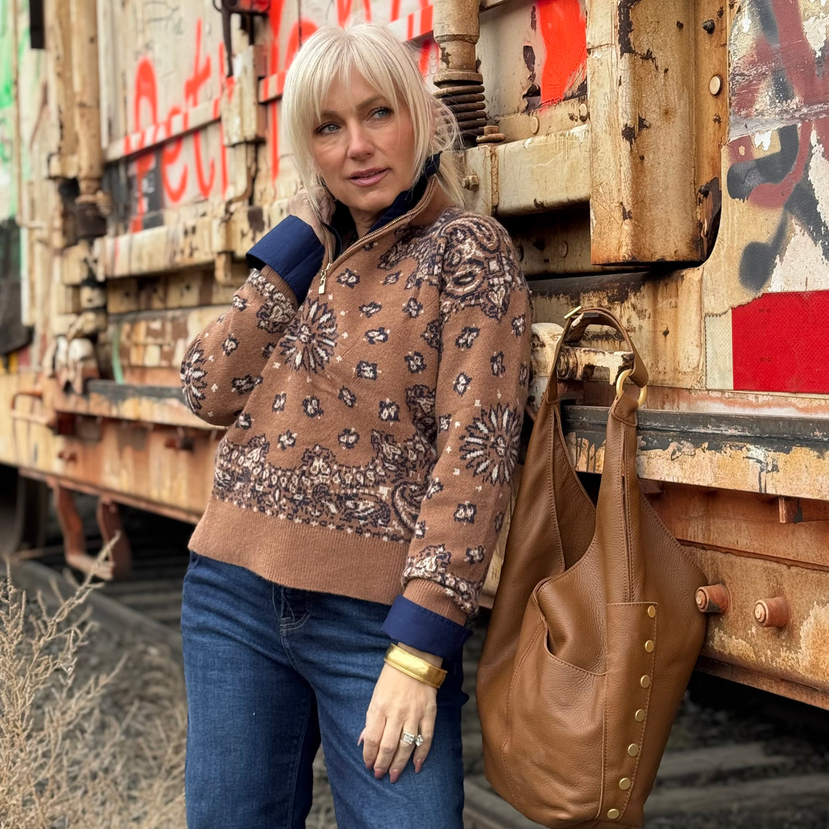 The Paisley Quarter-Zip Sweater