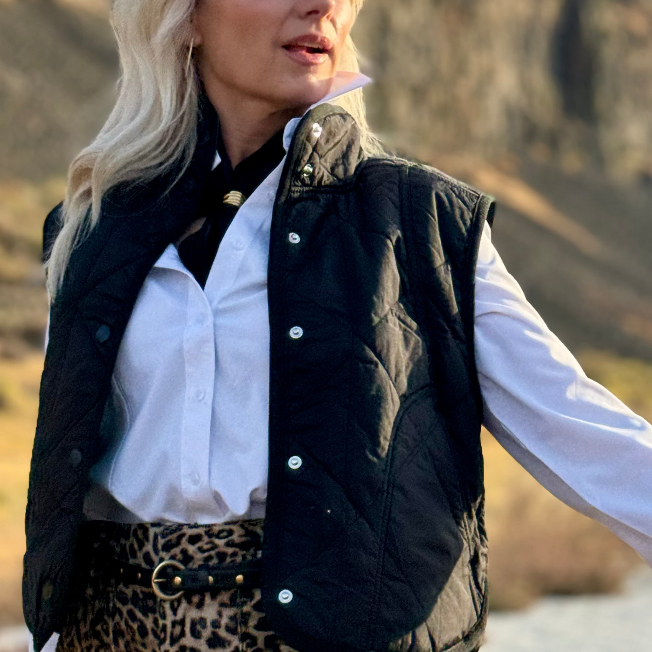 SLIMLINE QUILTED VEST Black