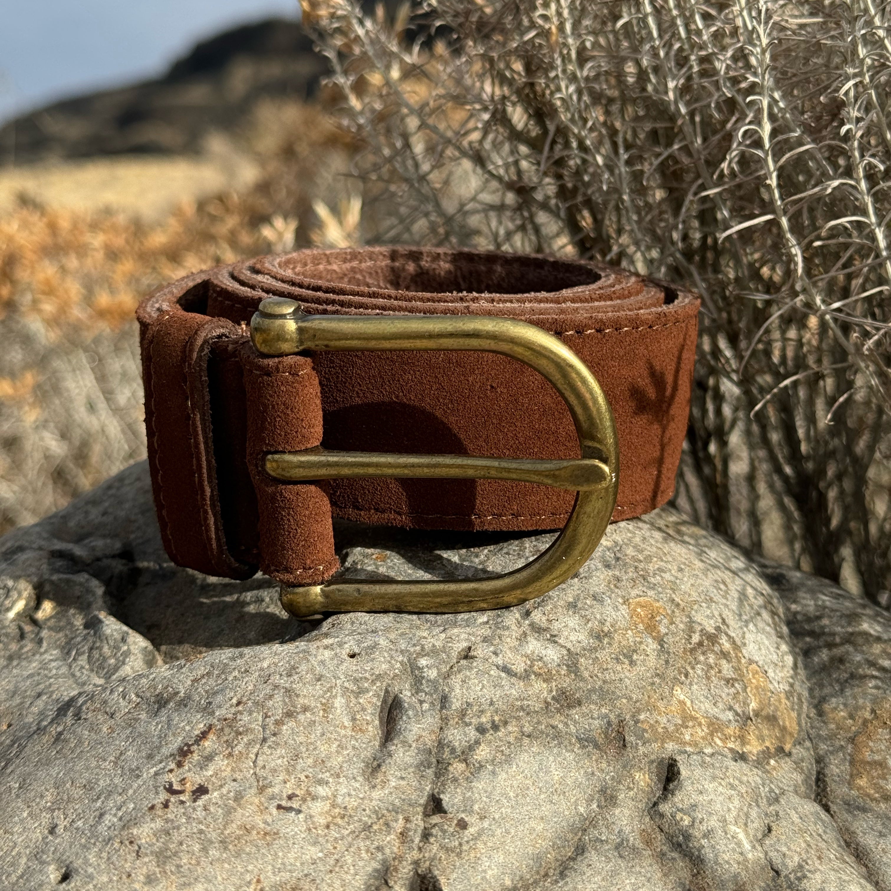 Roan Vintage Suede Belt Chocolate