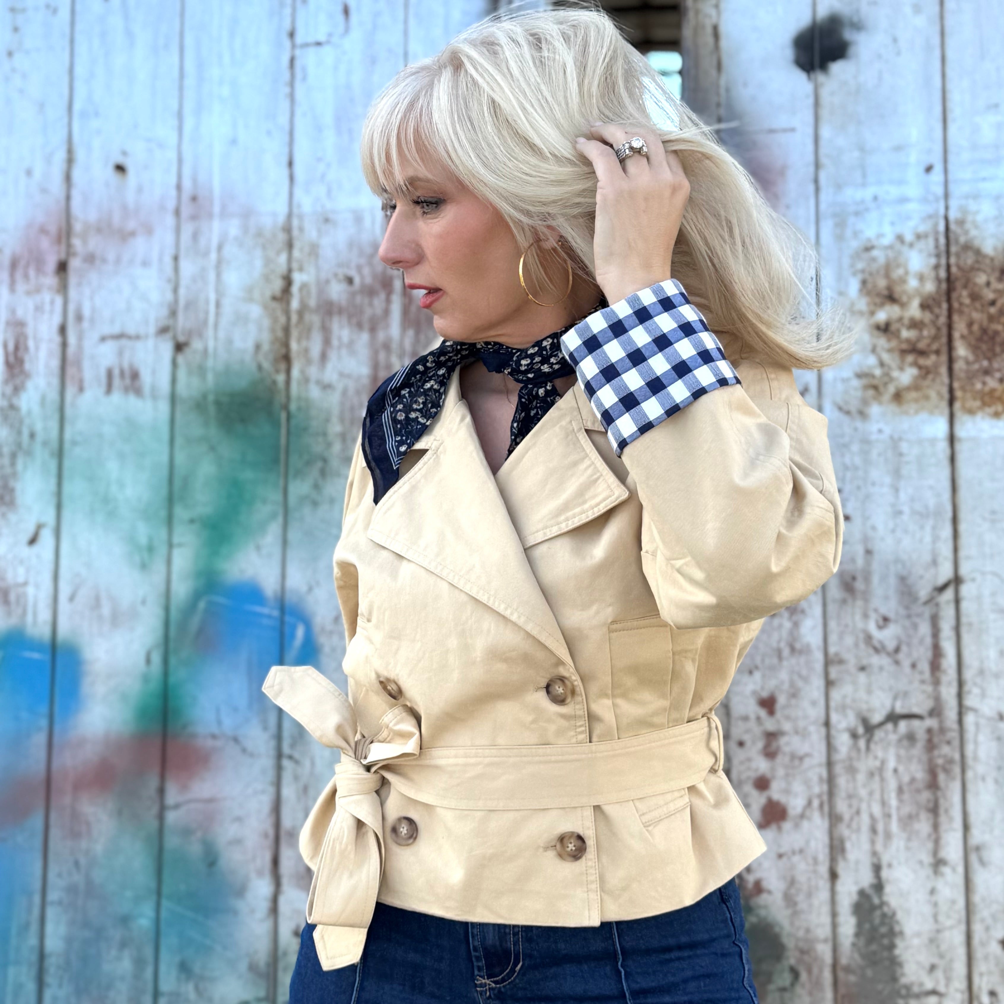 Heritage Check Cropped Trench