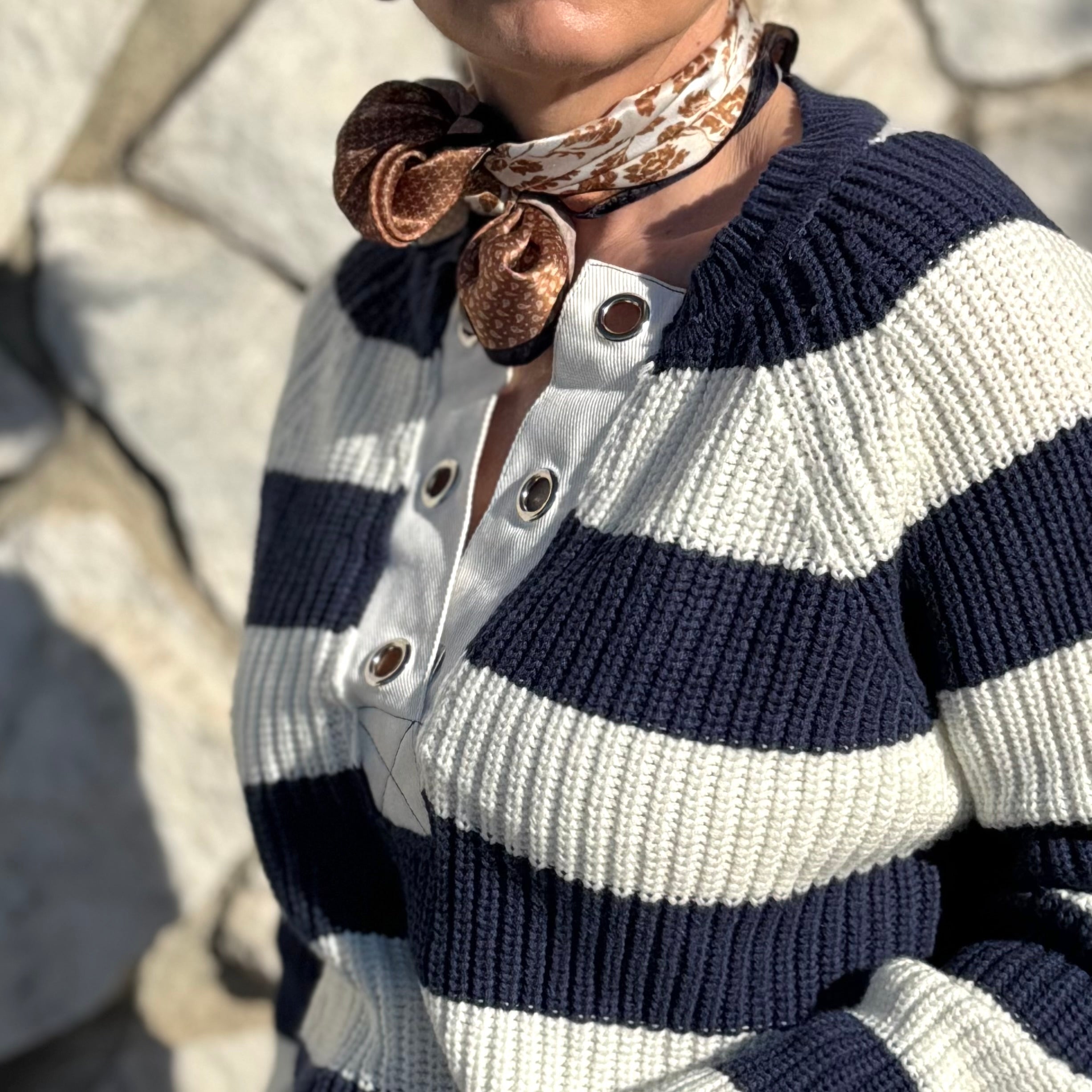 SAPPHIRE NAVY STRIPE SWEATER