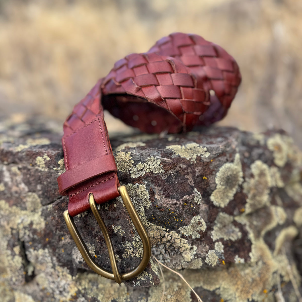 Farina Braided Belt Cognac