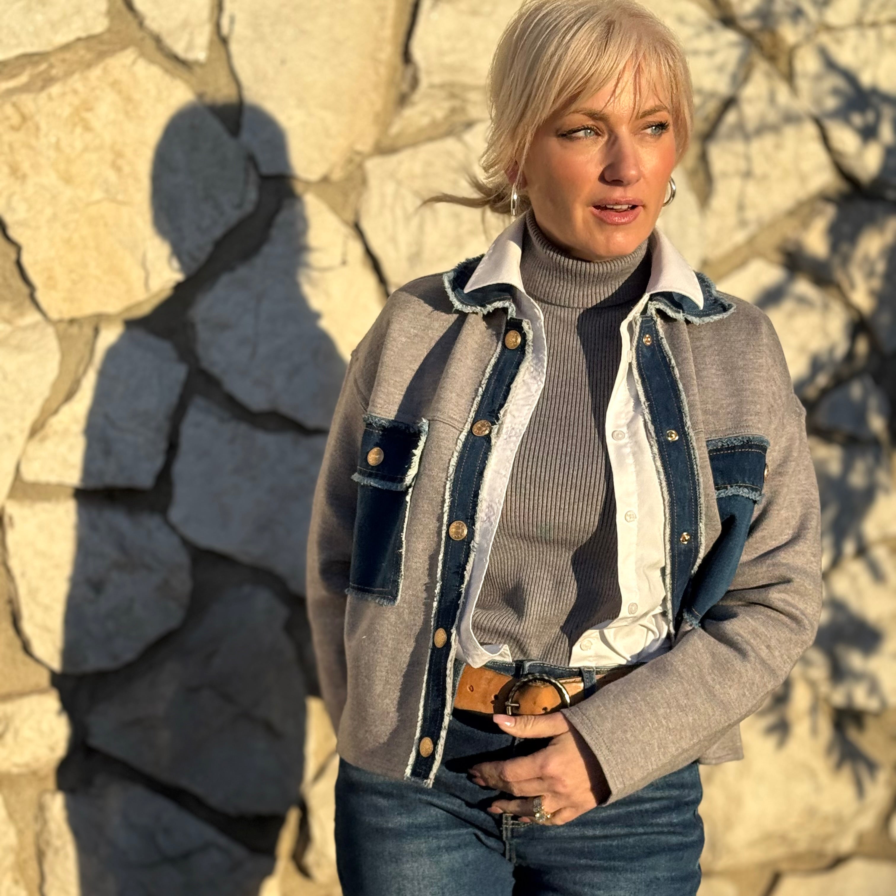 ANTONIA GREY/DENIM JACKET