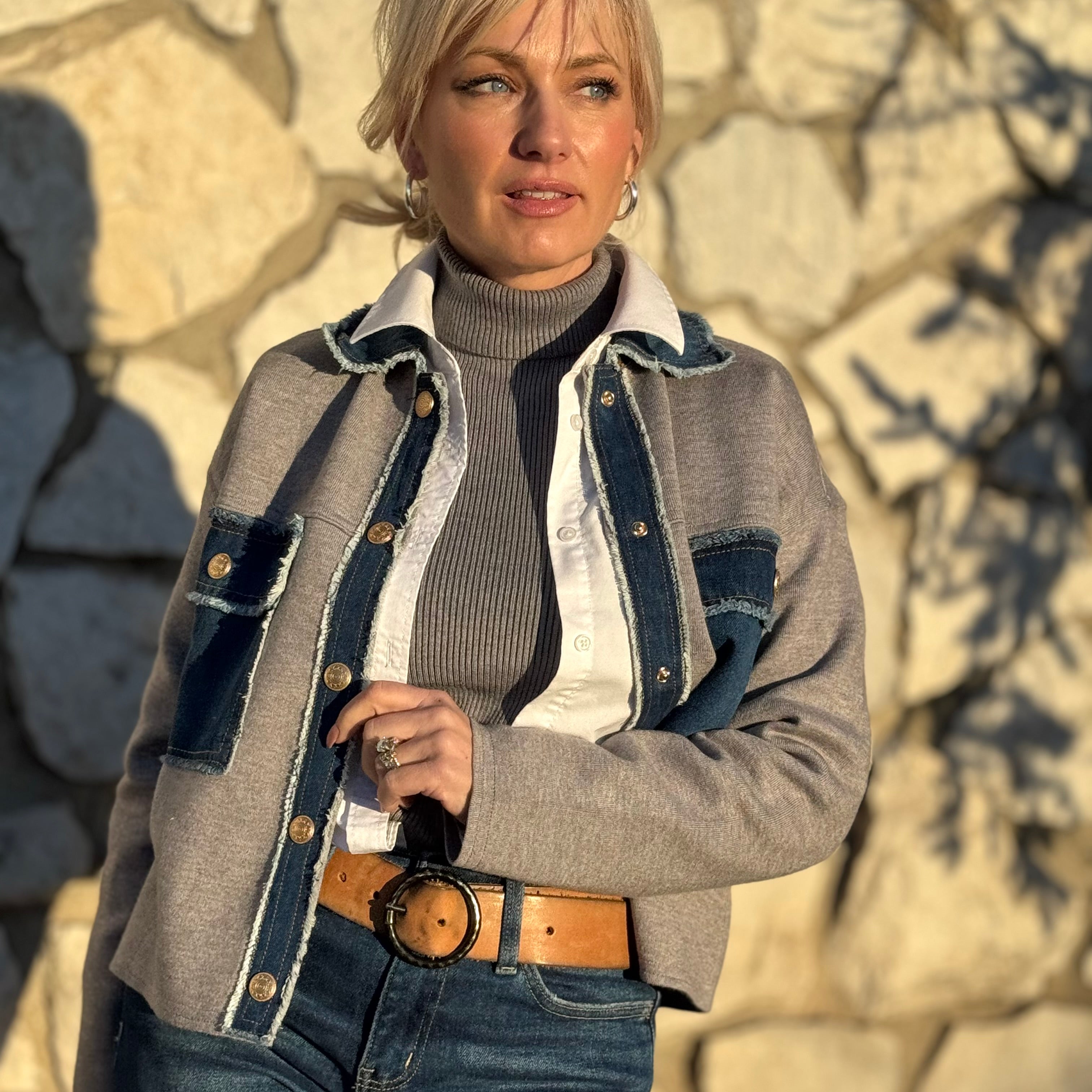 ANTONIA GREY/DENIM JACKET