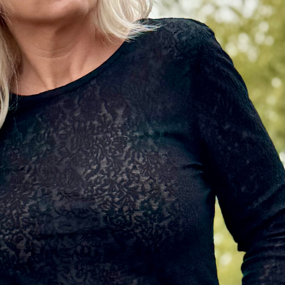 Whisper Lace Layering Top Black