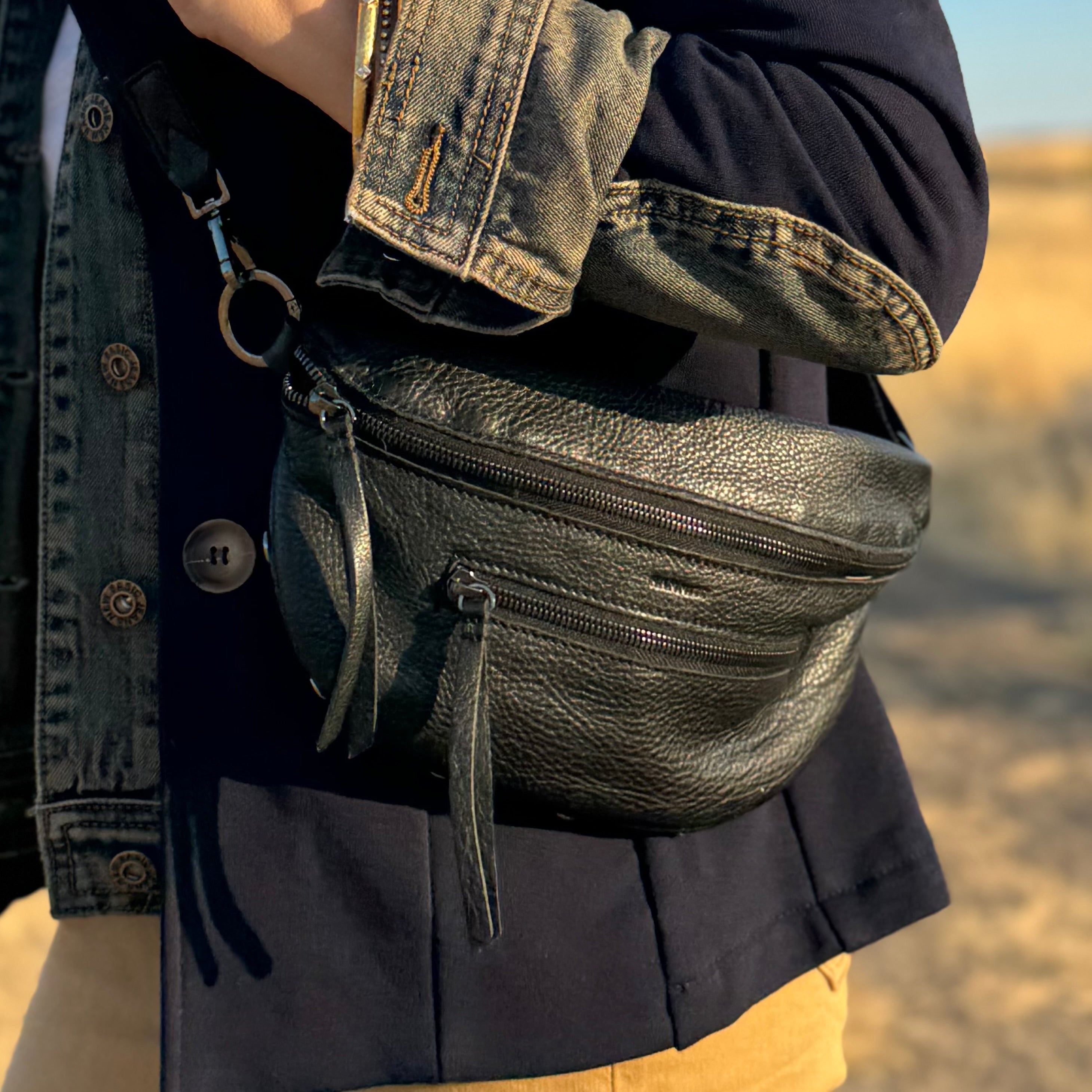 Hammitt Charles Crossbody Med Black/Gunmetal
