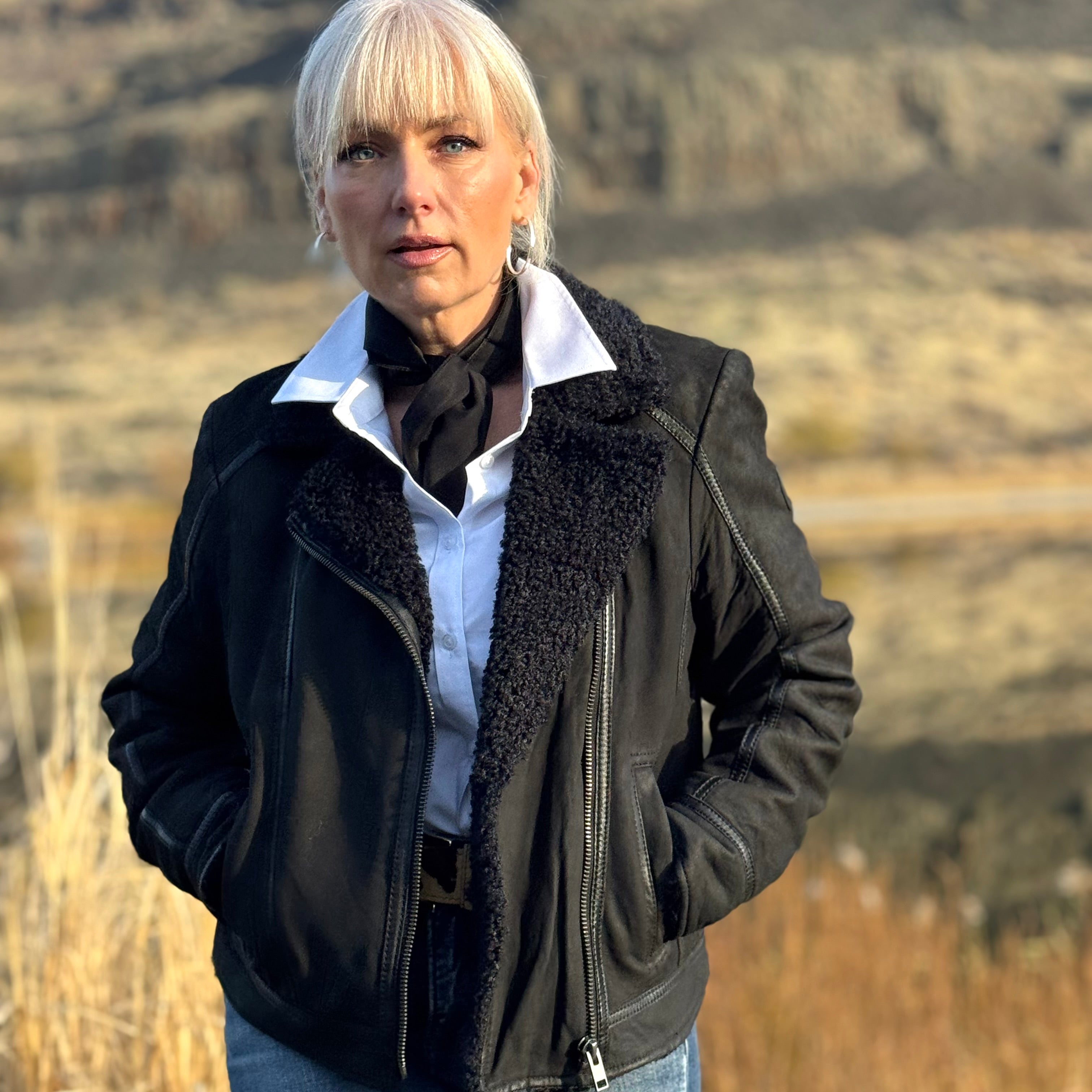 The Black Rock Sherpa Leather Jacket