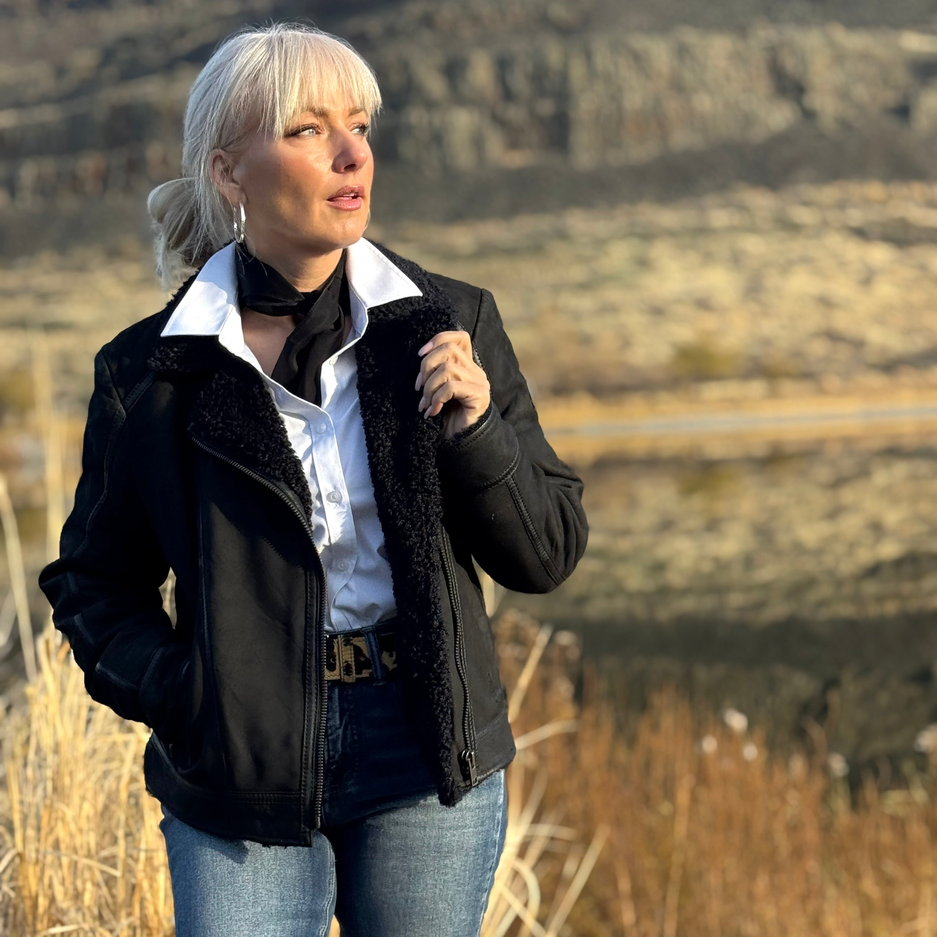 The Black Rock Sherpa Leather Jacket