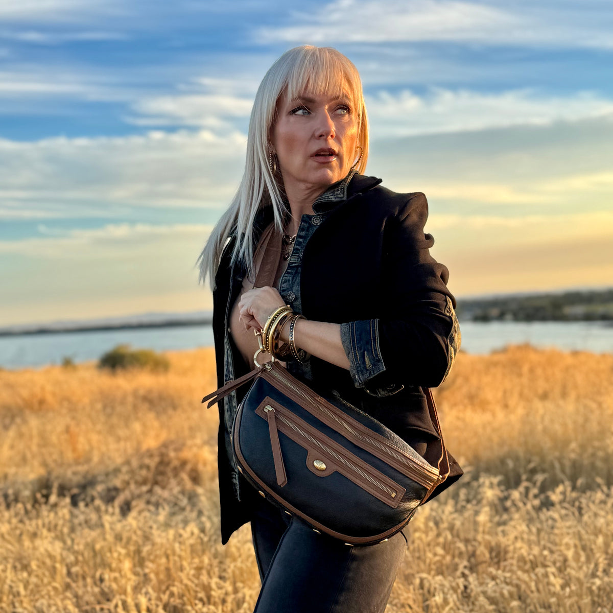 Hammitt Charles Crossbody Lrg East End/Antique Gold