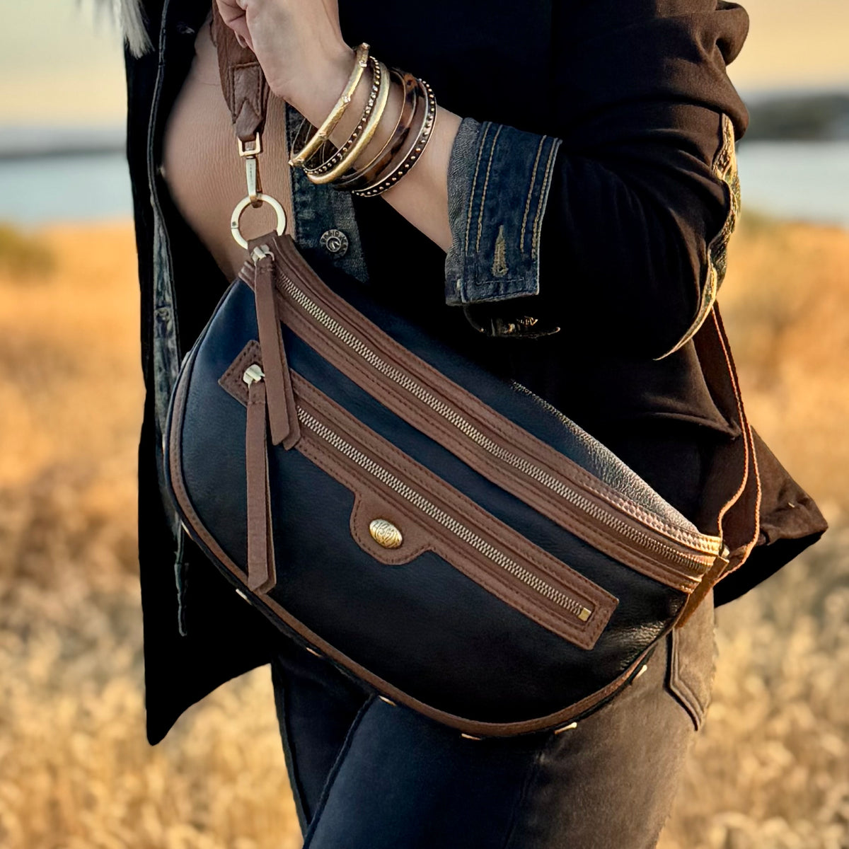 Hammitt Charles Crossbody Lrg East End/Antique Gold