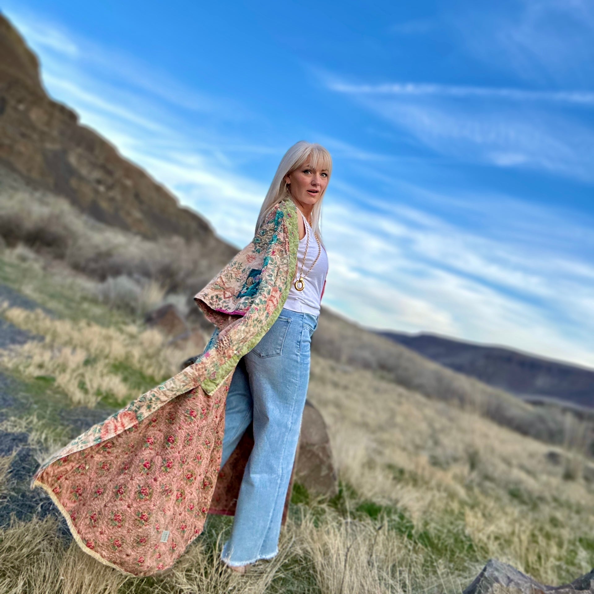 Magnolia Pearl Piecewise Dashi Kimono