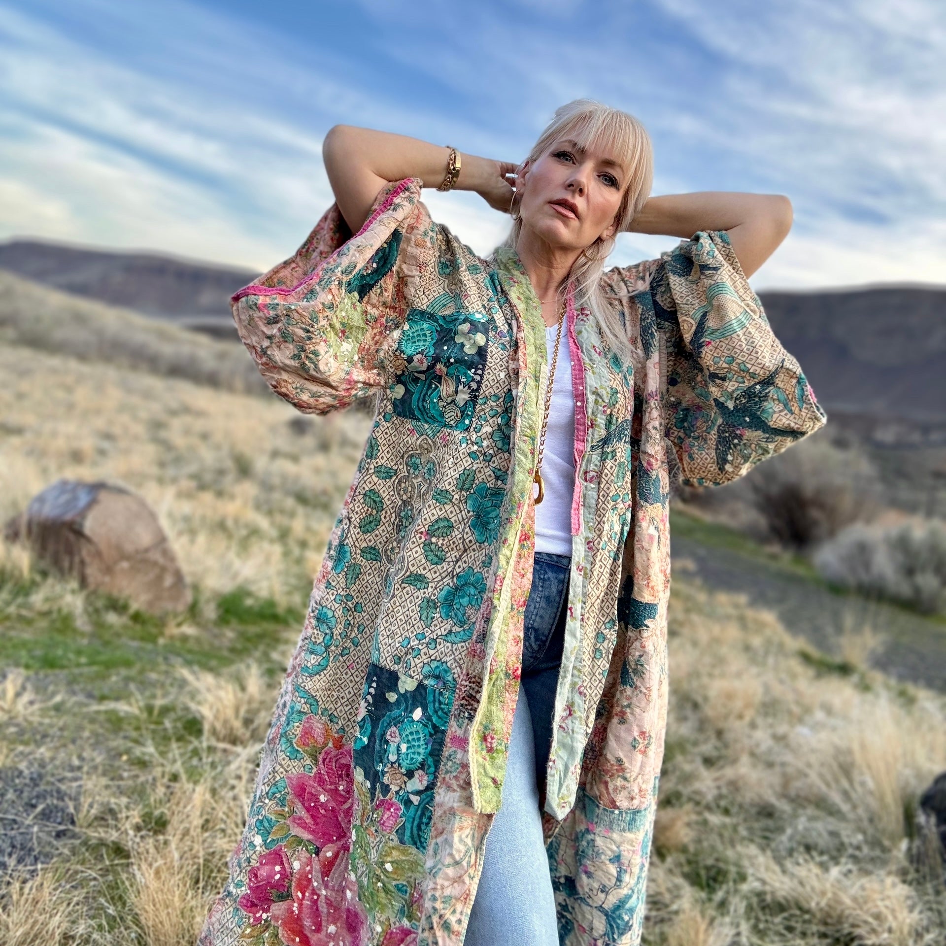 Magnolia Pearl Piecewise Dashi Kimono