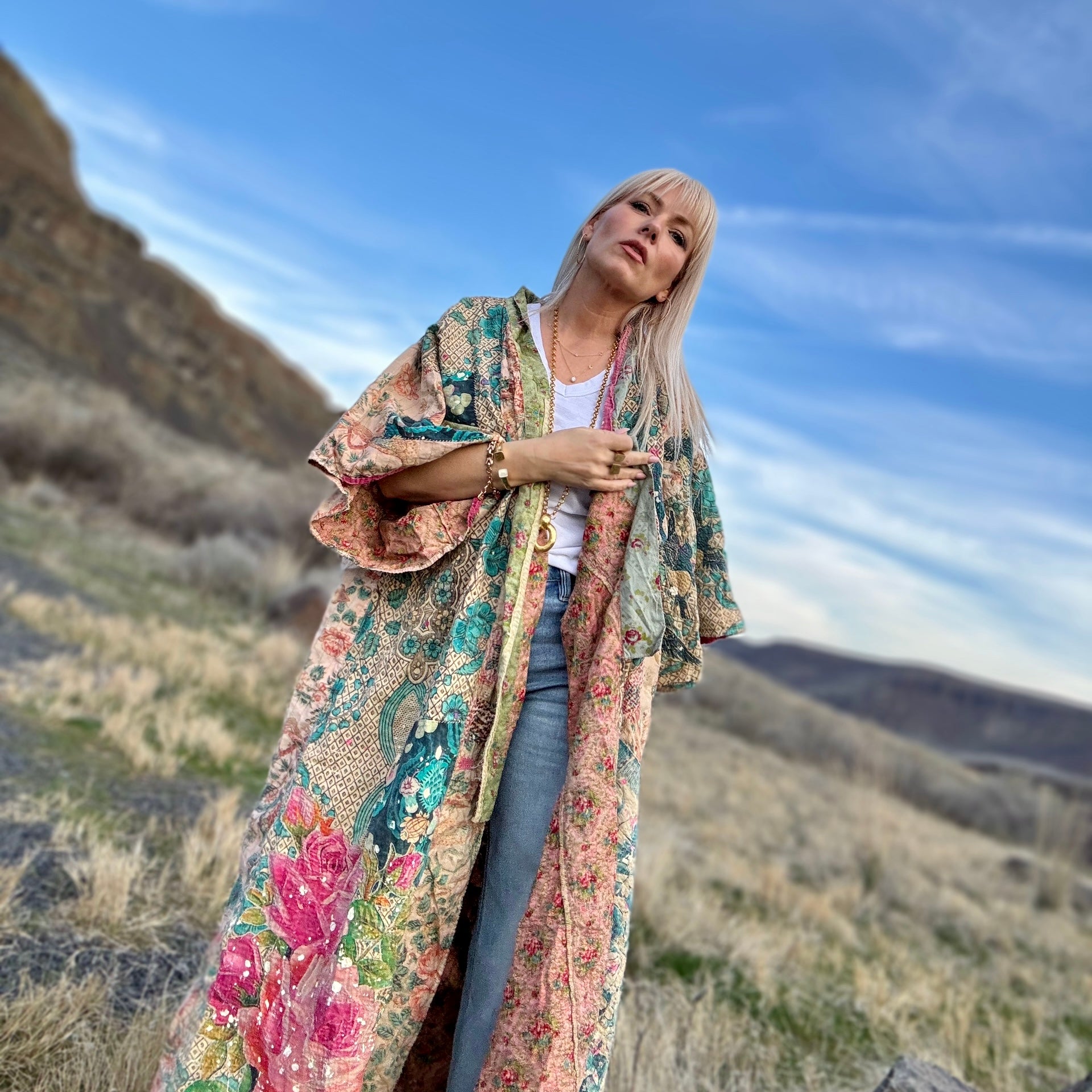 Magnolia Pearl Piecewise Dashi Kimono