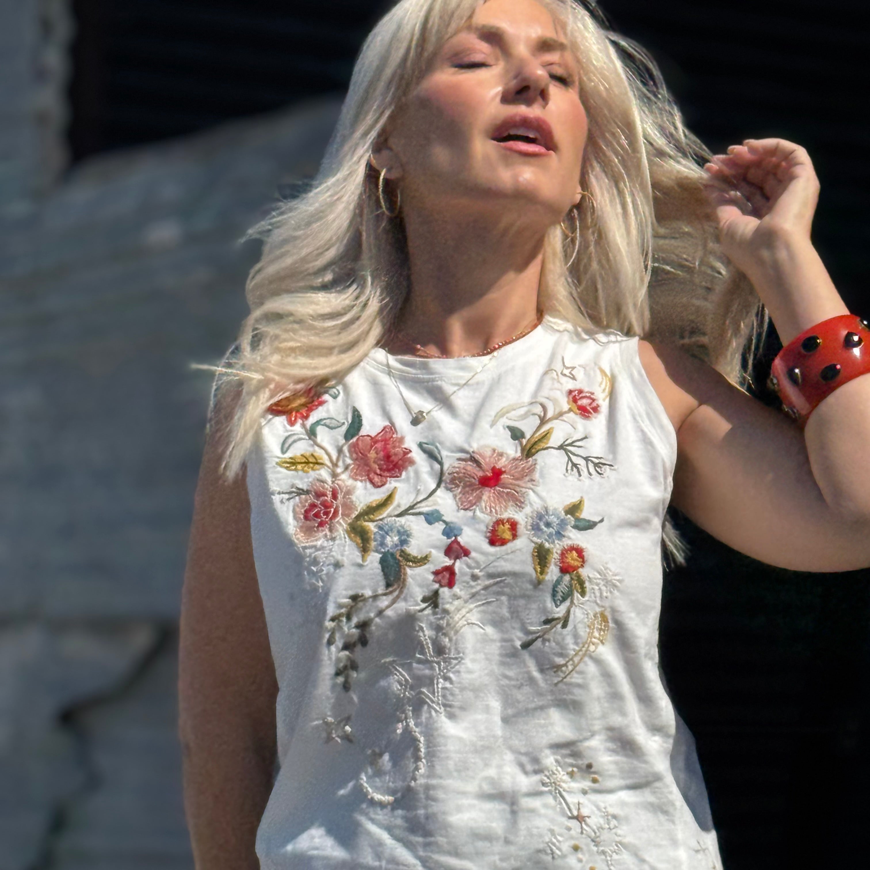Wildflower Whisper Embroidered Tank