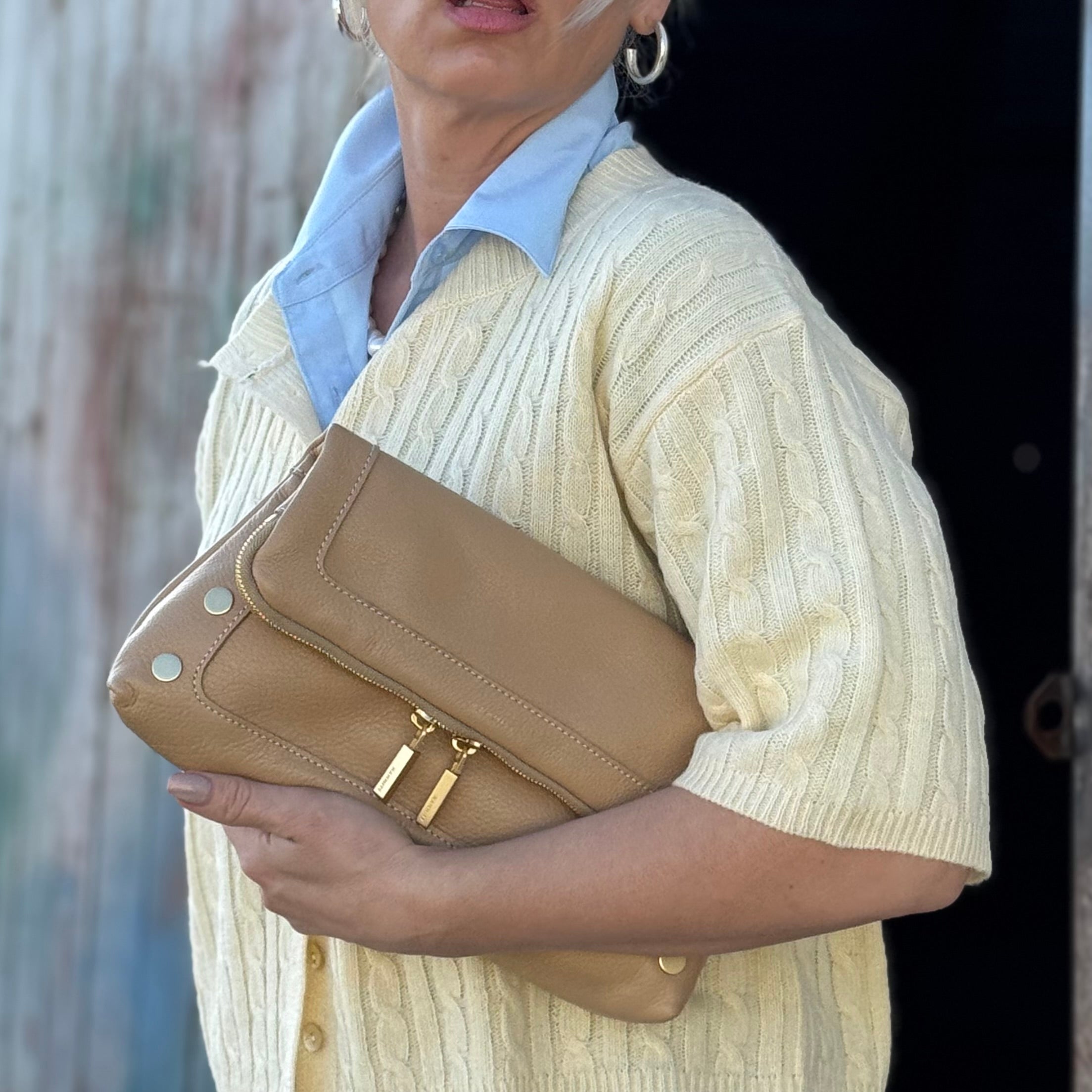 Hammitt Beverly Med Toasty Sand/Brushed Gold