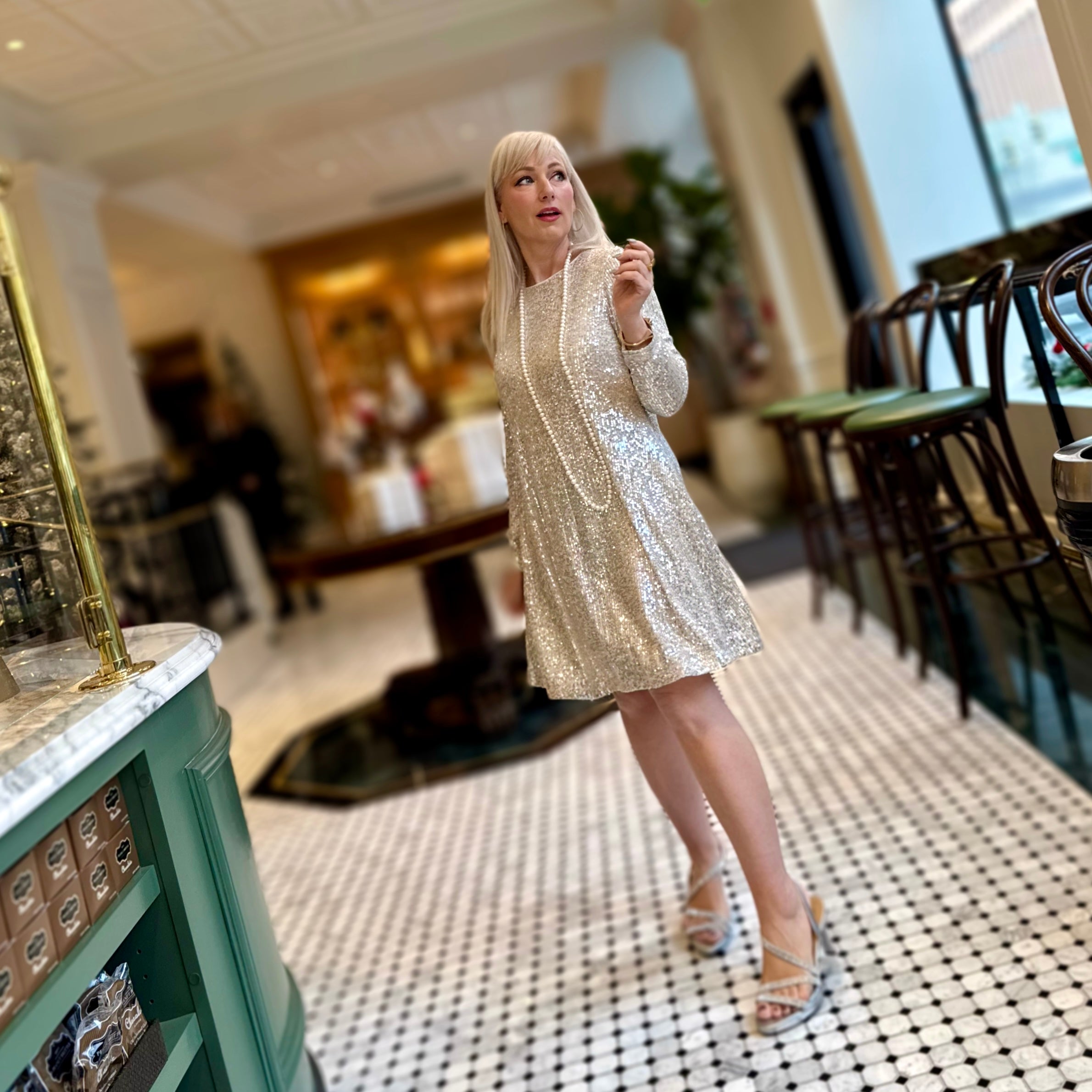 Marilyn A Line Sequined Dress