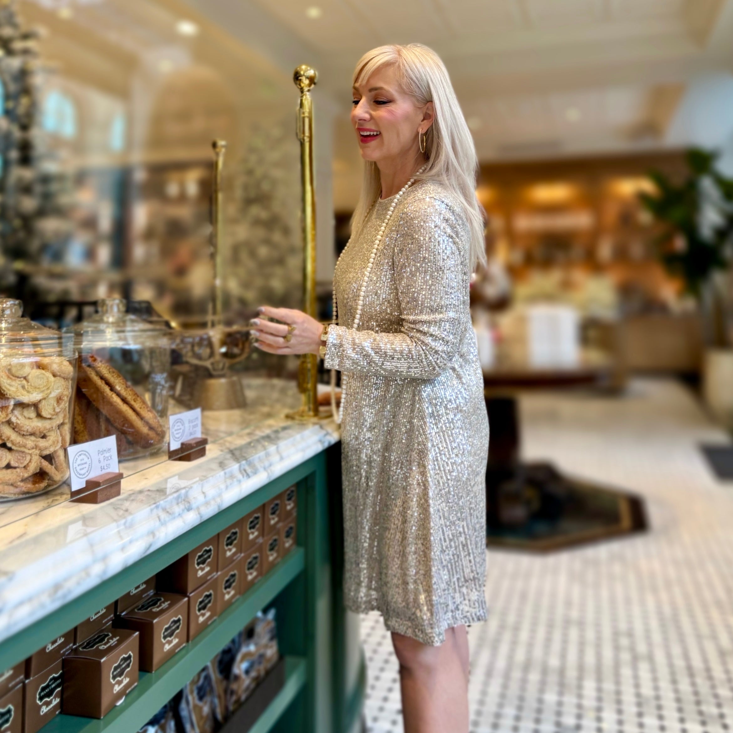 Marilyn A Line Sequined Dress