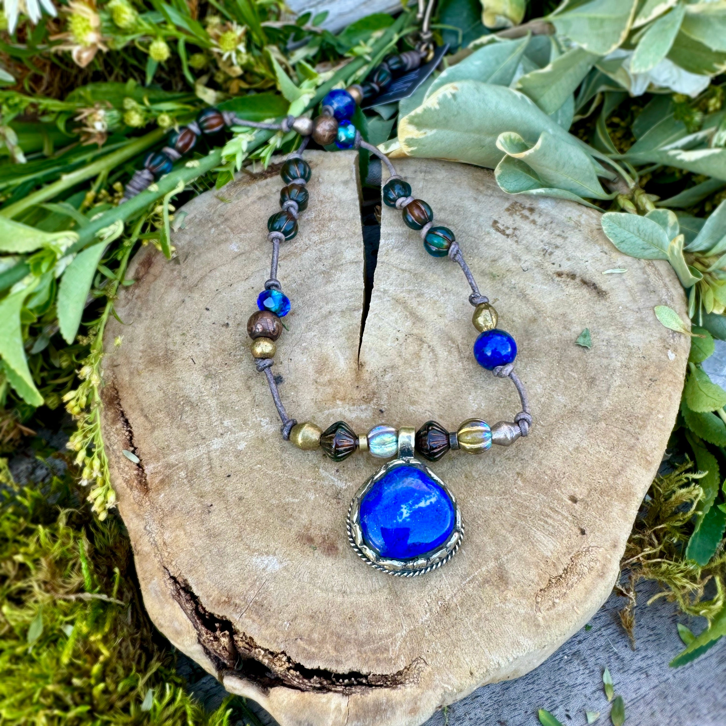 Rustica Leather Necklace Lapis by zoWee (Copy)