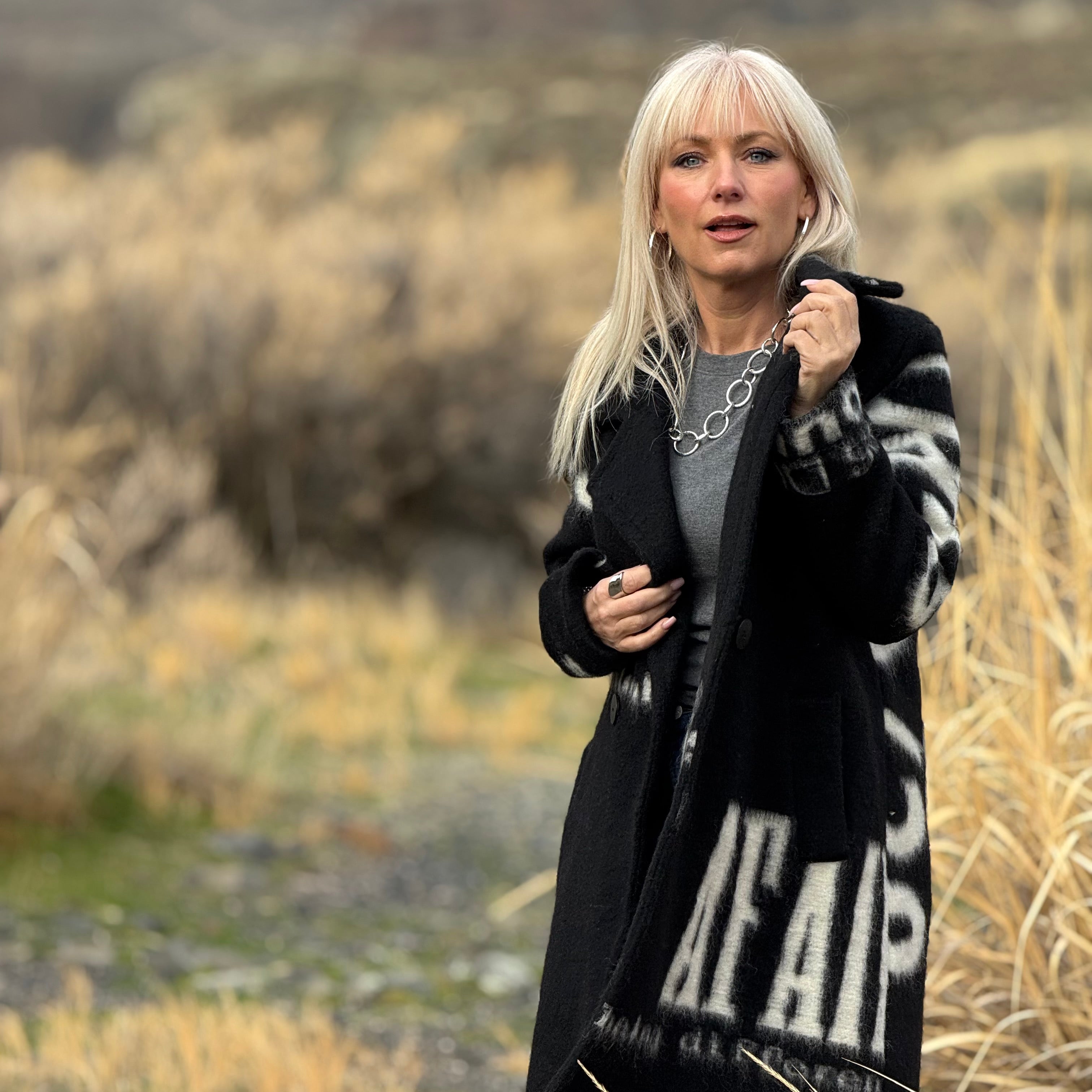 The European Graffiti Wool Coat