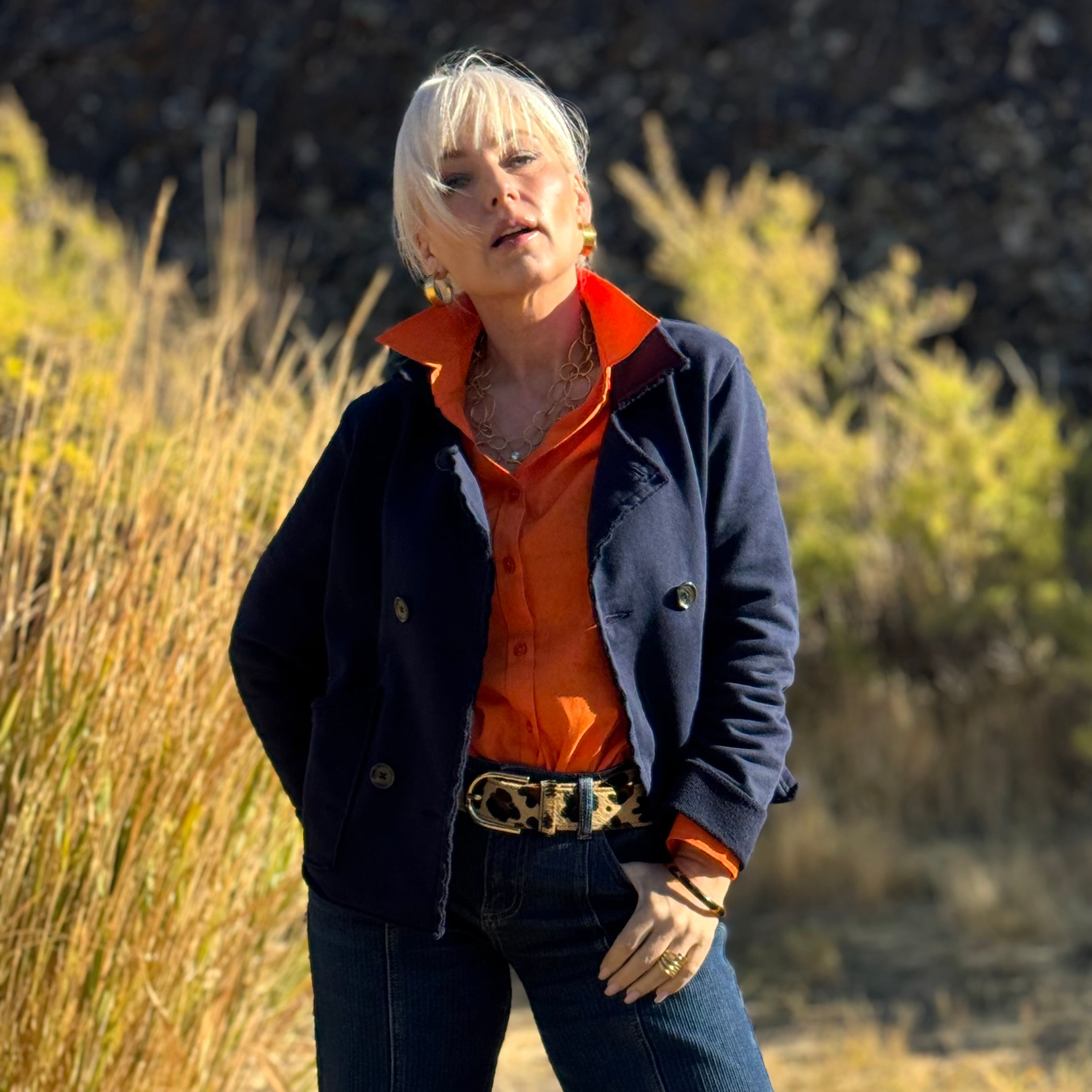 Voyager French Terry Peacoat Navy