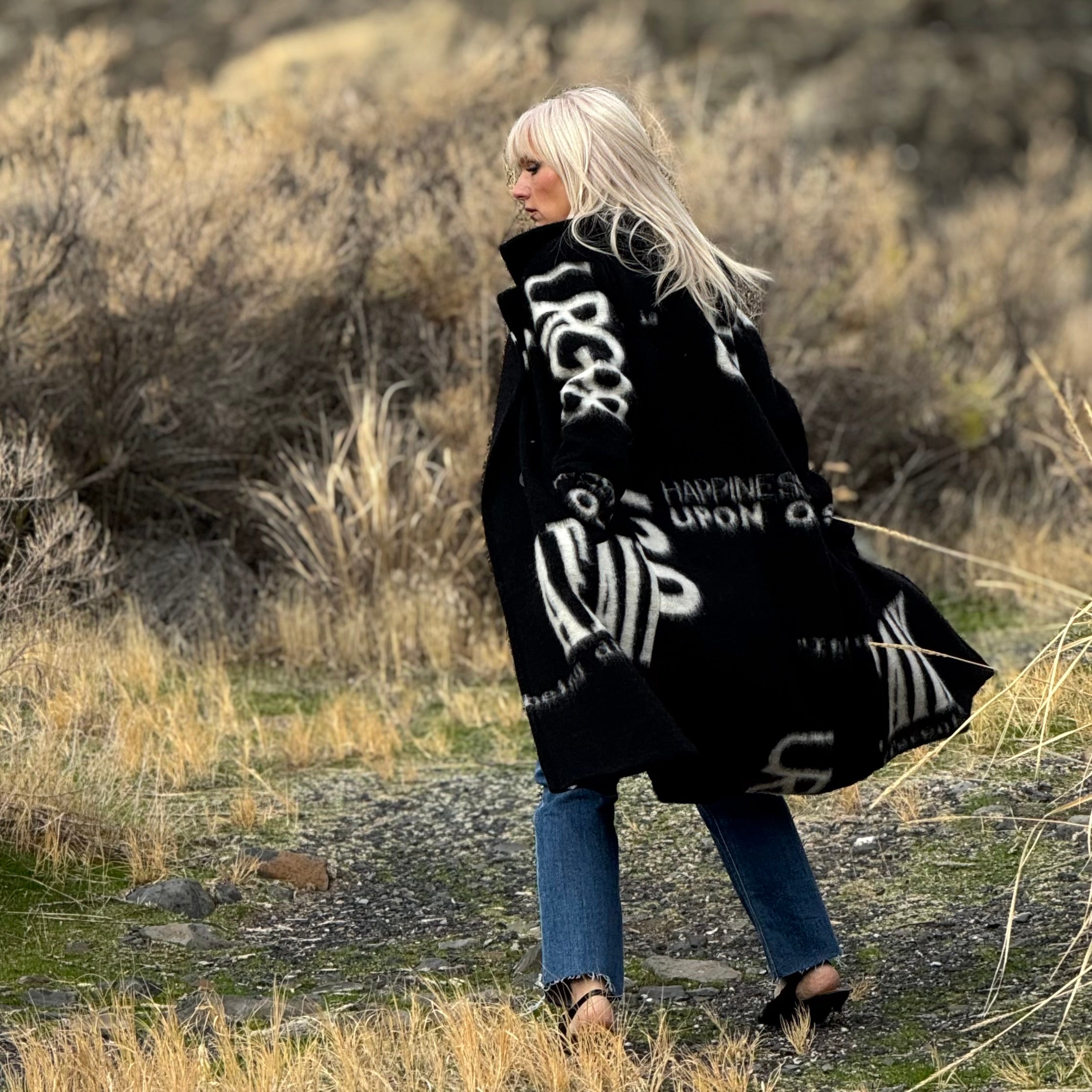 The European Graffiti Wool Coat