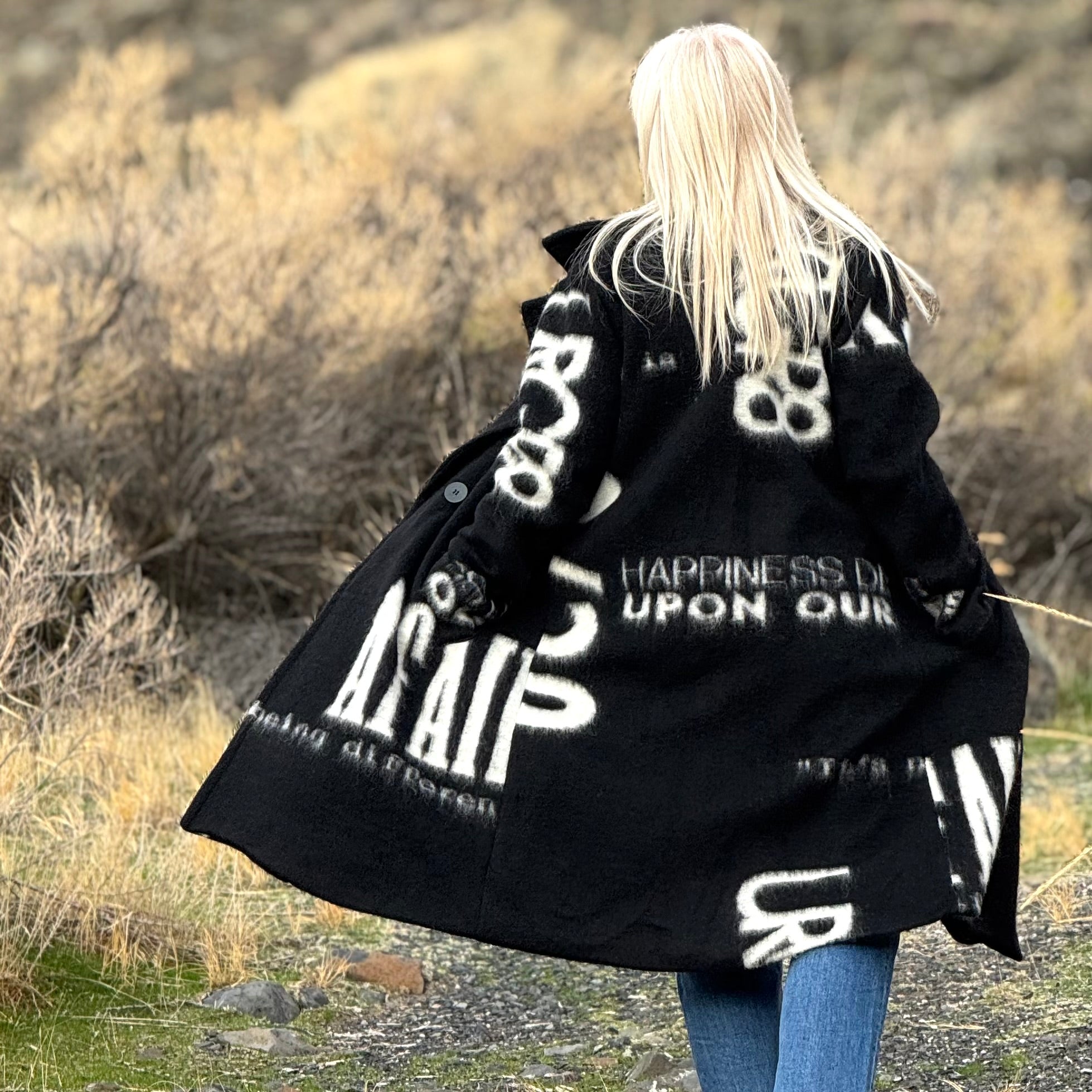 The European Graffiti Wool Coat