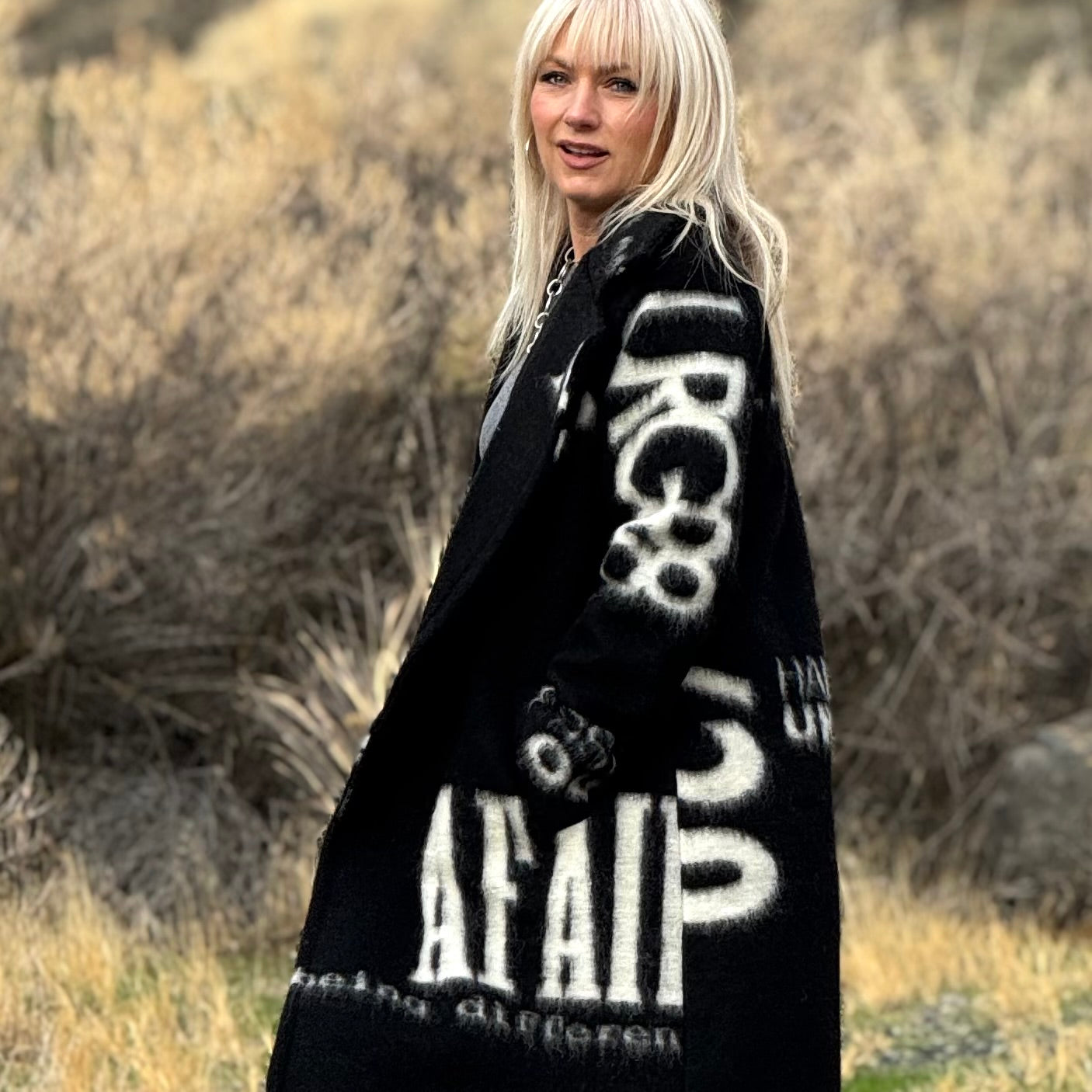 The European Graffiti Wool Coat