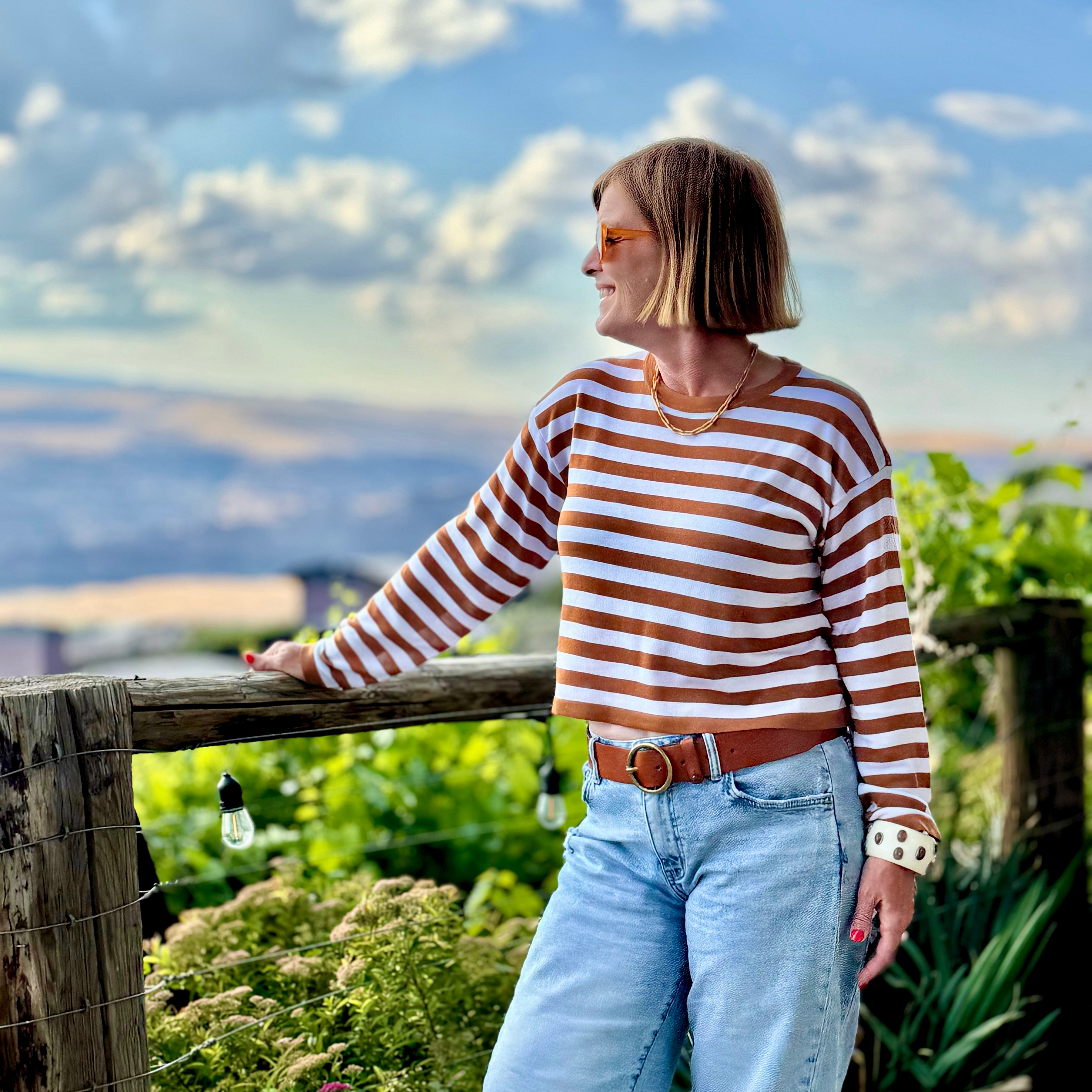 Cinnamon Stripe Top