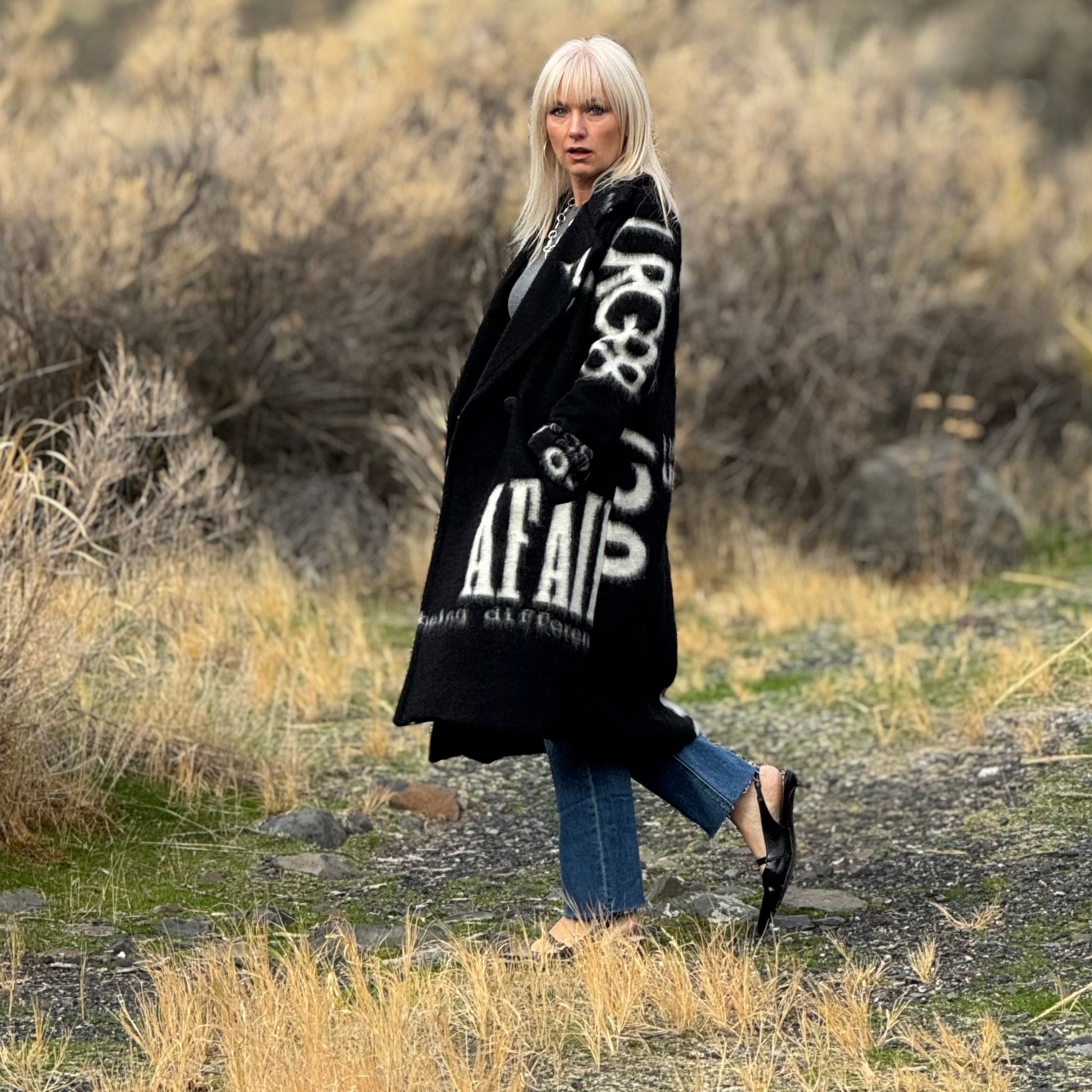 The European Graffiti Wool Coat