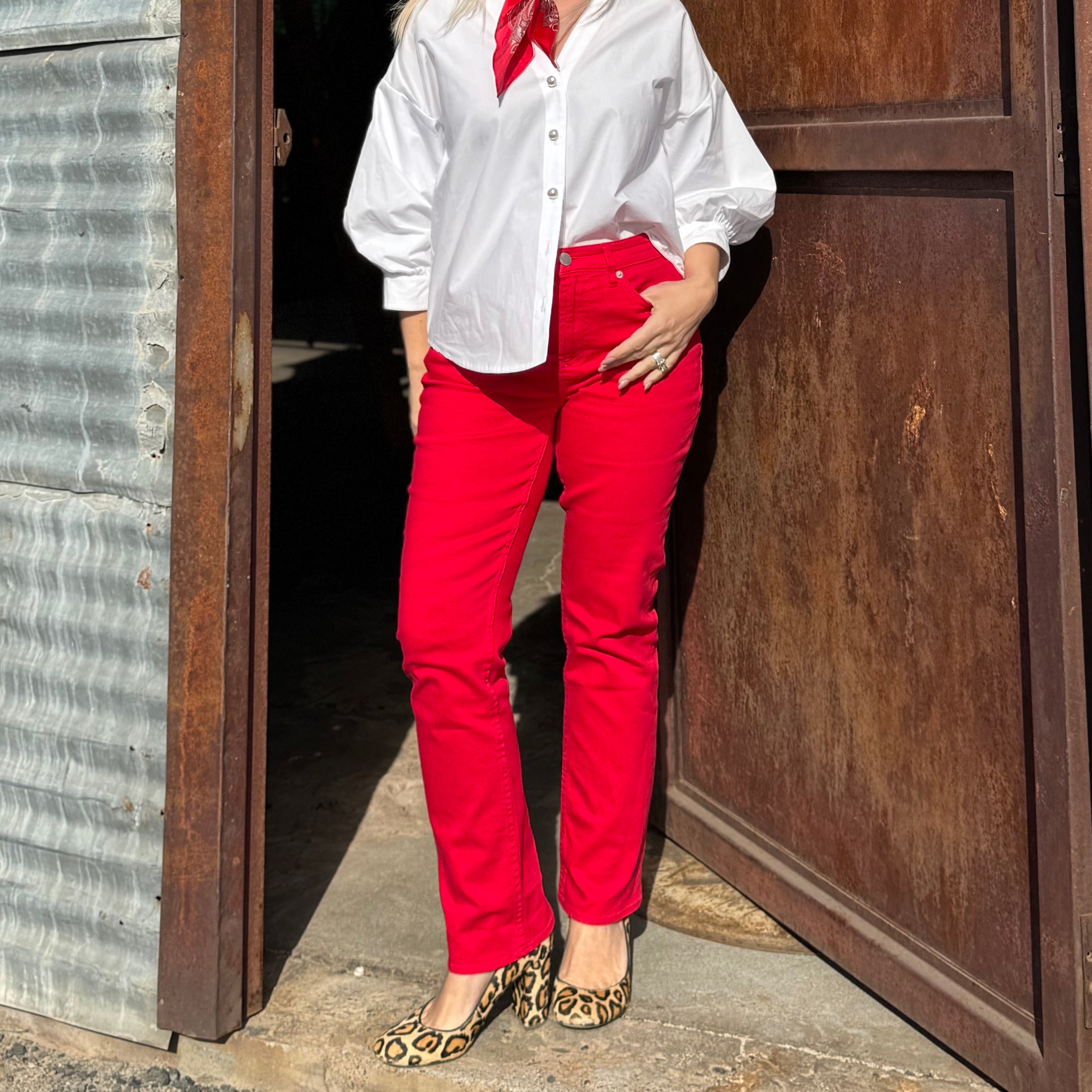 Dear John Anika Straight Jean Salsa Red