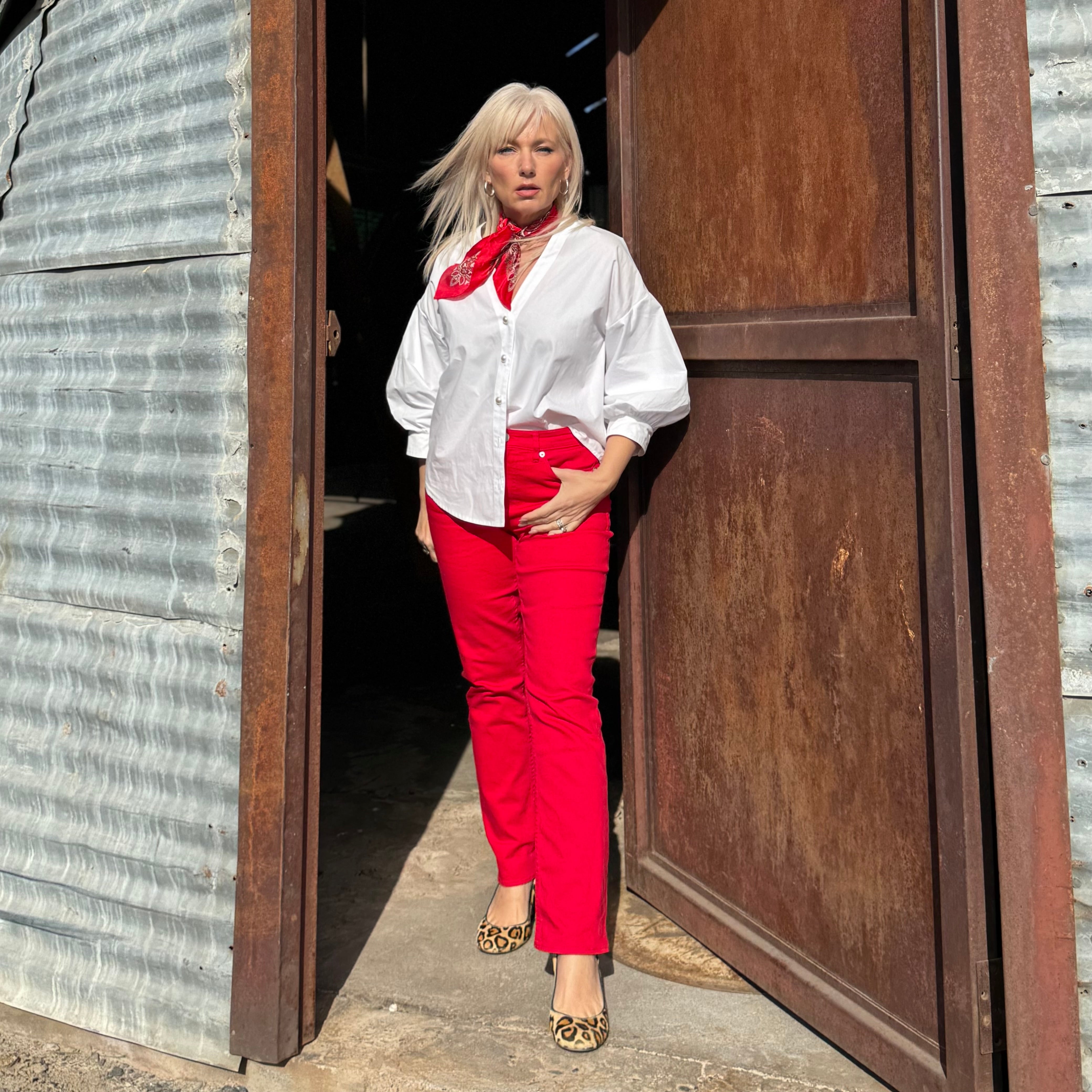 Dear John Anika Straight Jean Salsa Red