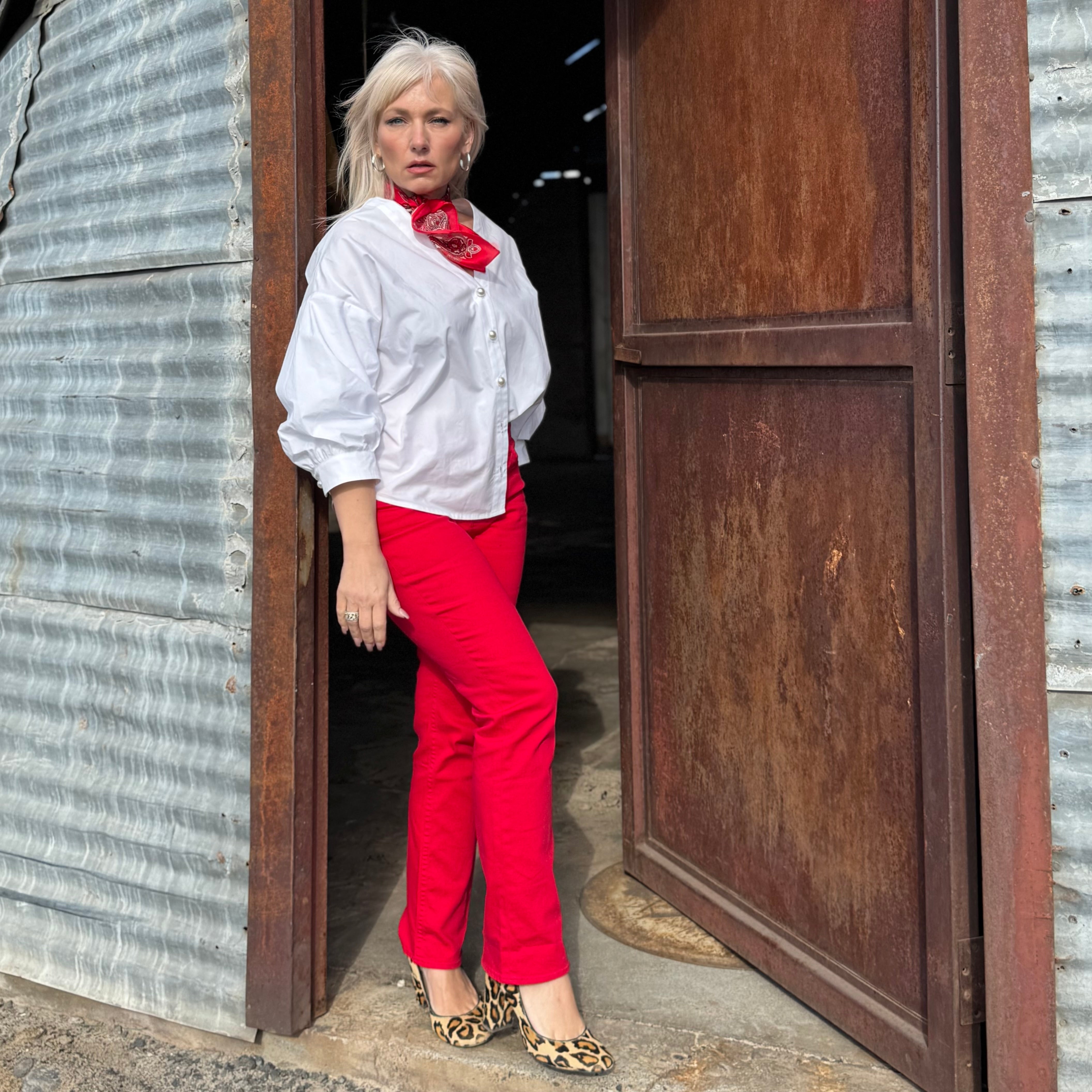 Dear John Anika Straight Jean Salsa Red