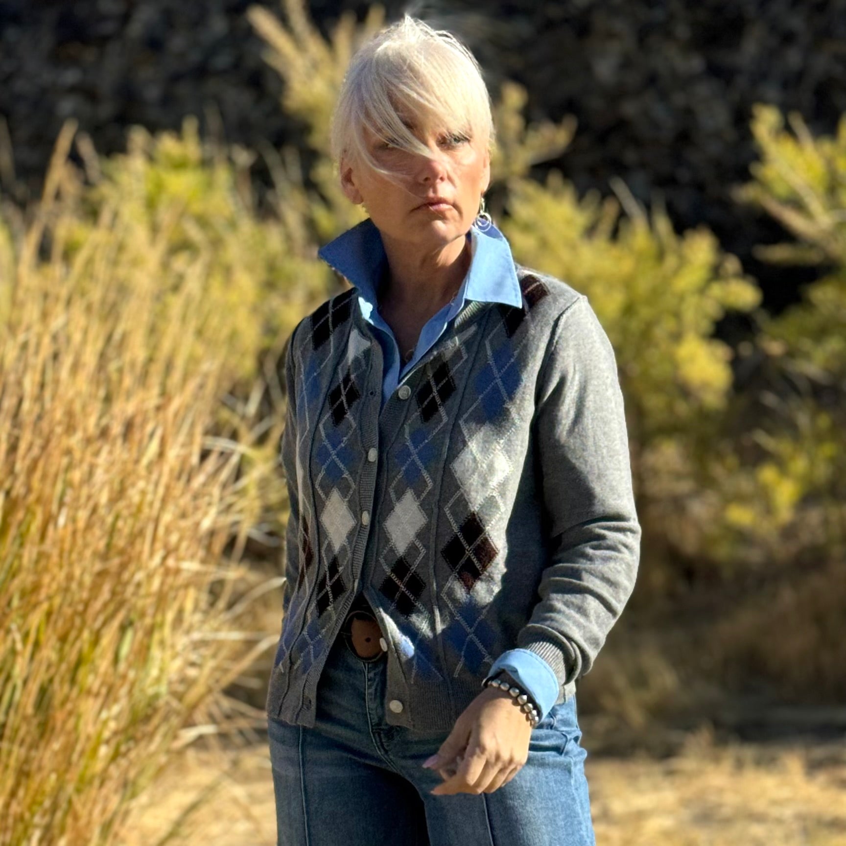 Bluegrass Argyle Cardigan