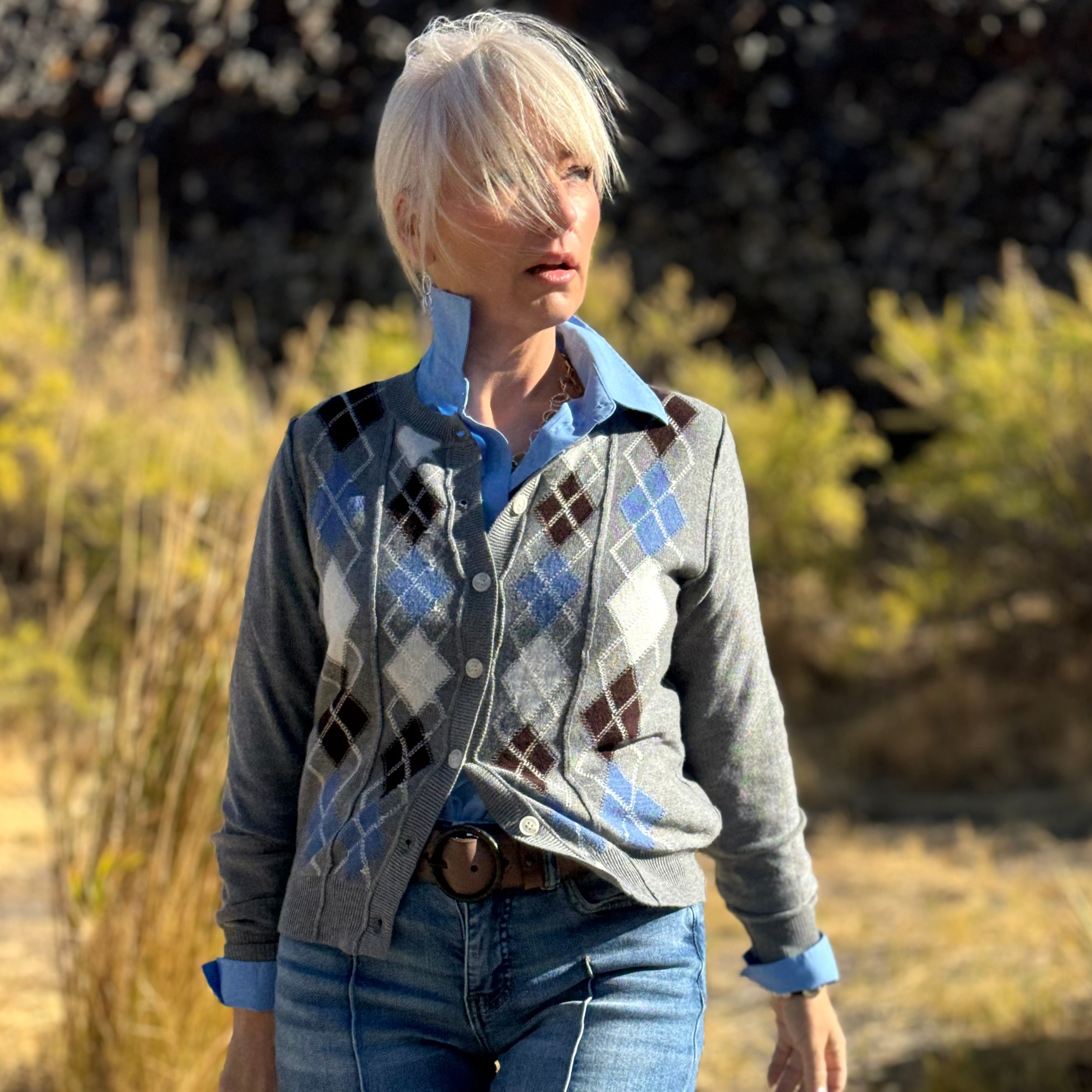 Bluegrass Argyle Cardigan